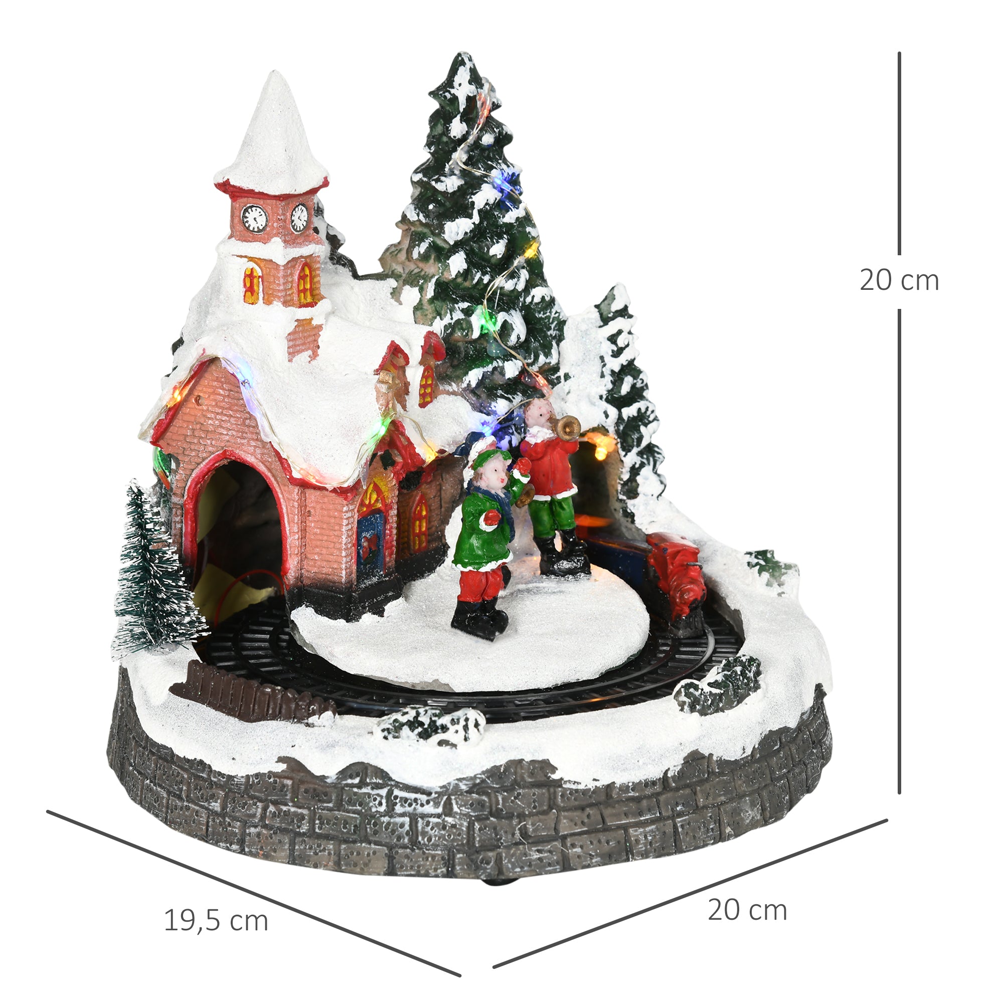 Praça Natalina Multicor 20x19,5x20cm com Luzes LED e Música