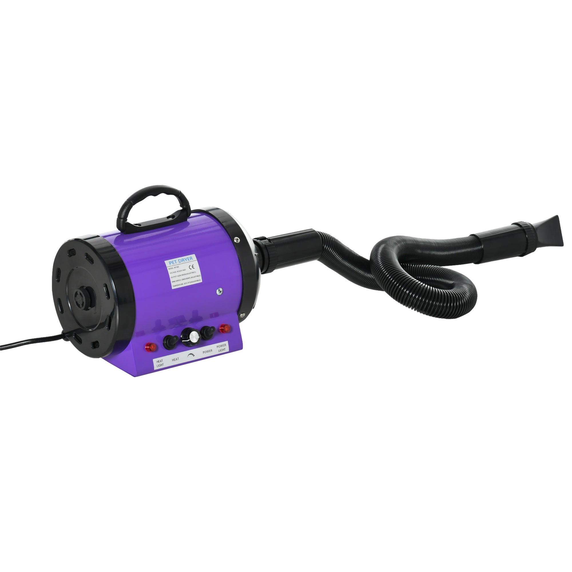 Secador de Pelo para Animais de Estimação Roxo 40x16x20cm - Potente 2800W