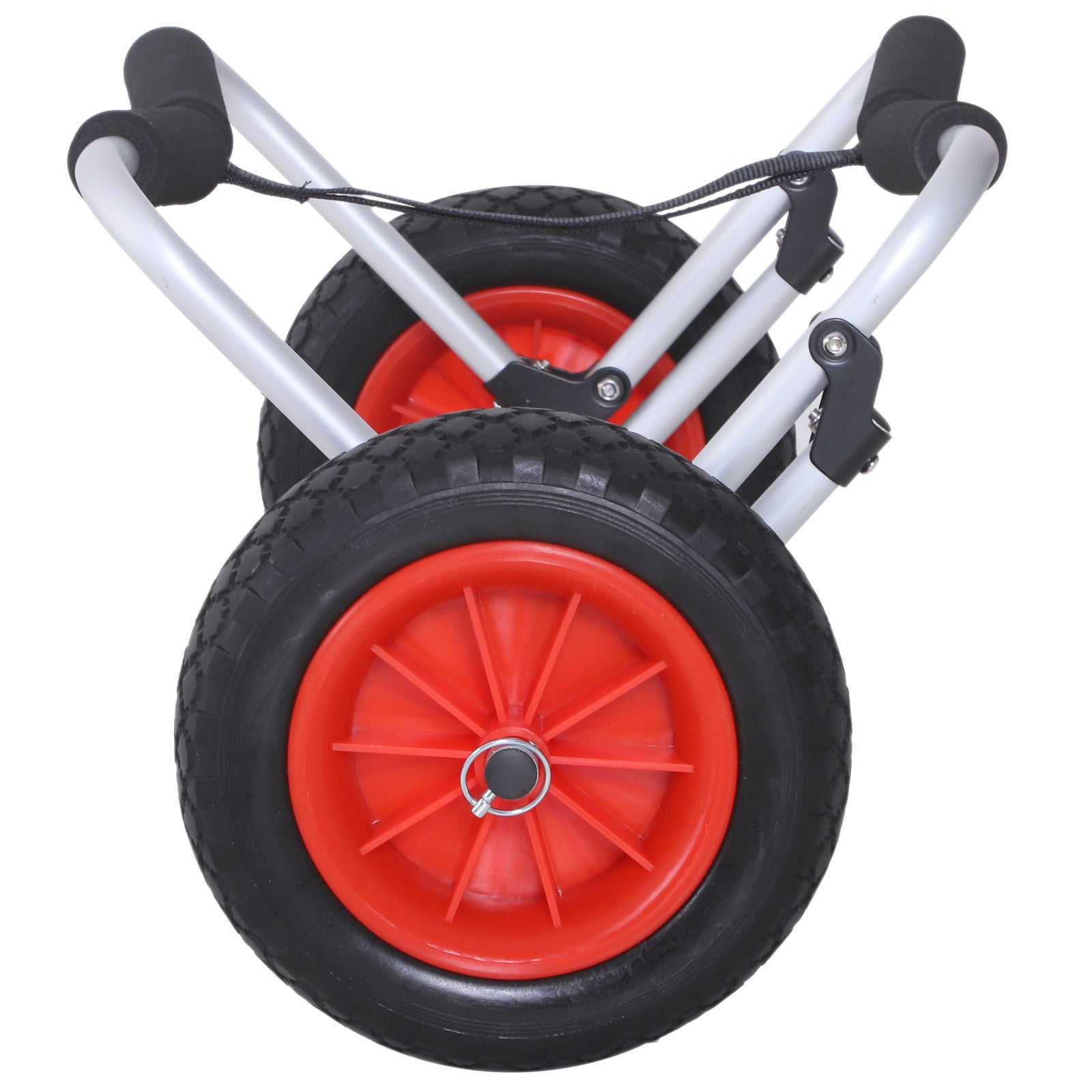 Carro de Transporte Dobrável para Kayak - Vermelho e Preto - 62x35x30cm