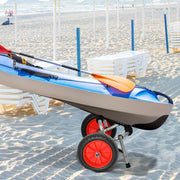 Carro de Transporte Dobrável para Kayak - Vermelho e Preto - 62x35x30cm