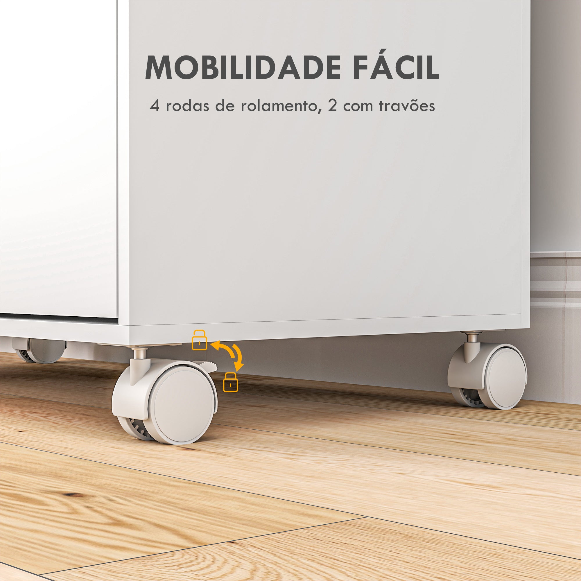 Móvel de Engomar Branco 107x42,5x99 cm - Prateleira Aberta e Tábua Dobrável