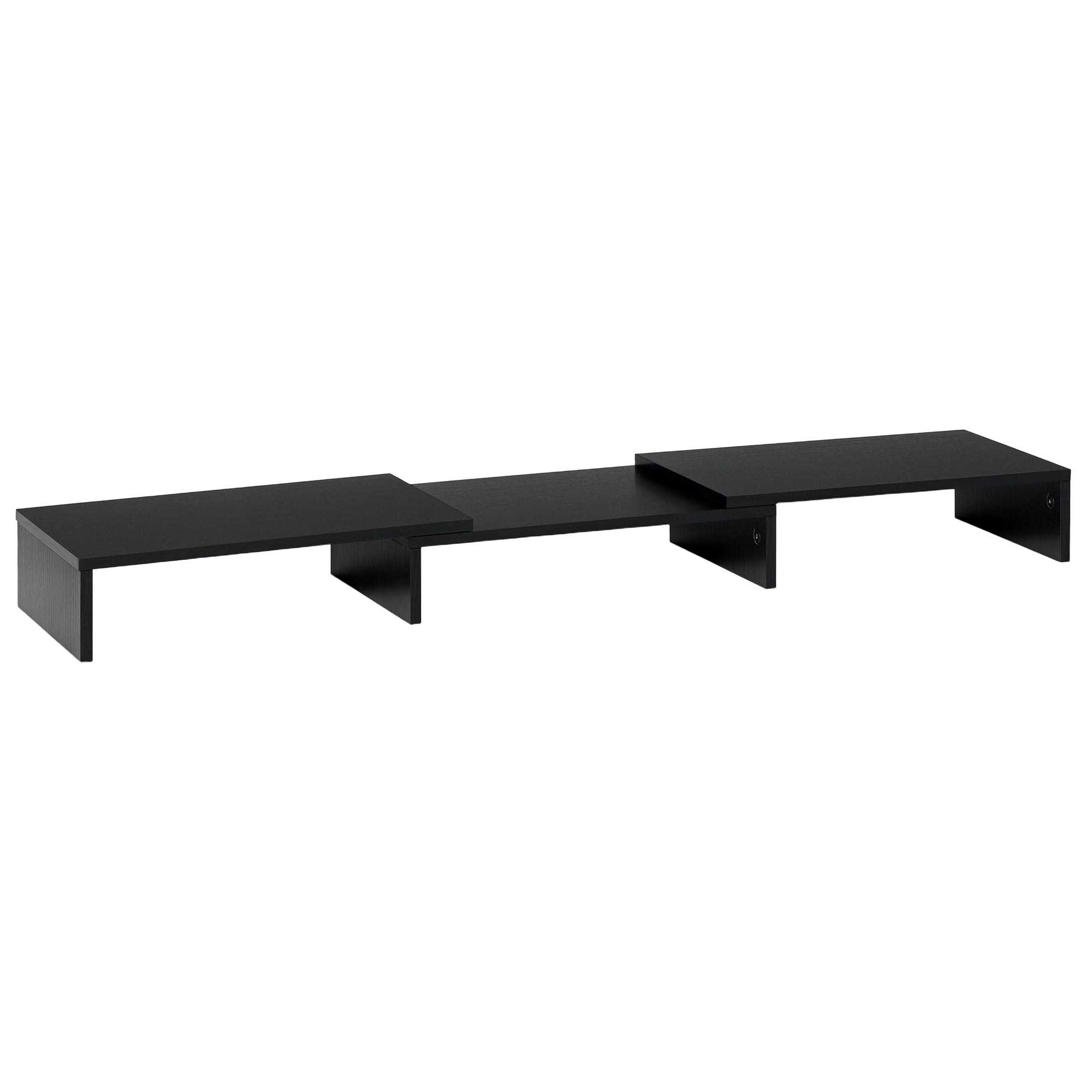 Suporte Elevado Ajustável para 2 Monitores Notebook 117x23.5x10cm Preto