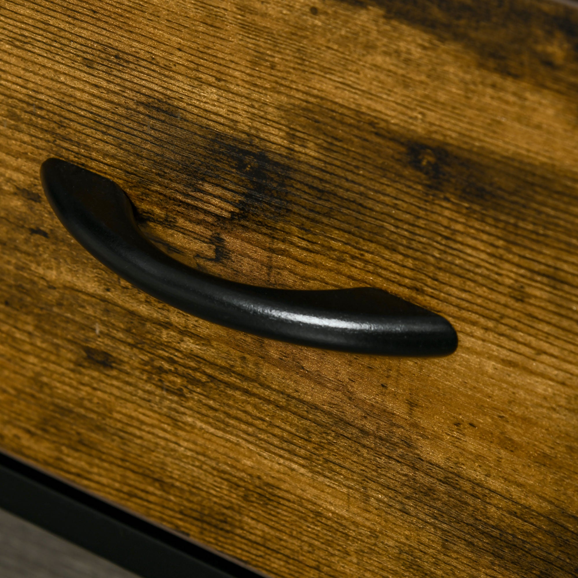 Mesa Auxiliar com 2 Gavetas Dobráveis e Prateleira Aberta 45x40x70,5 cm - Castanho Rústico