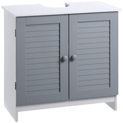 Móvel para Lavatório de Madeira Branco e Cinza 60x30x60cm