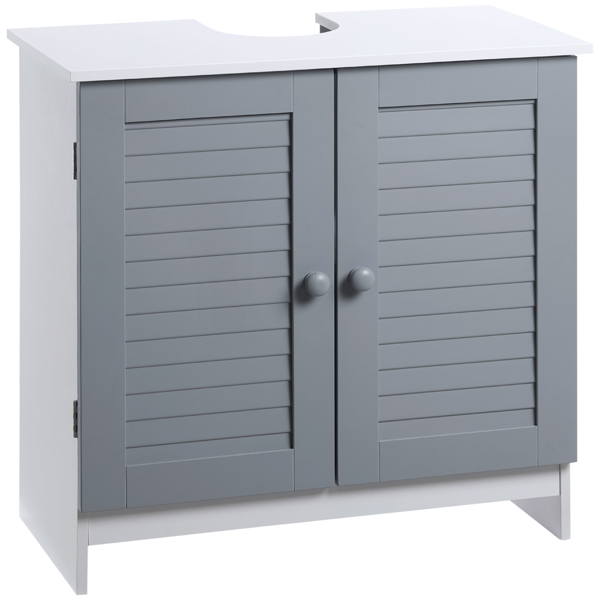 Móvel para Lavatório de Madeira Branco e Cinza 60x30x60cm