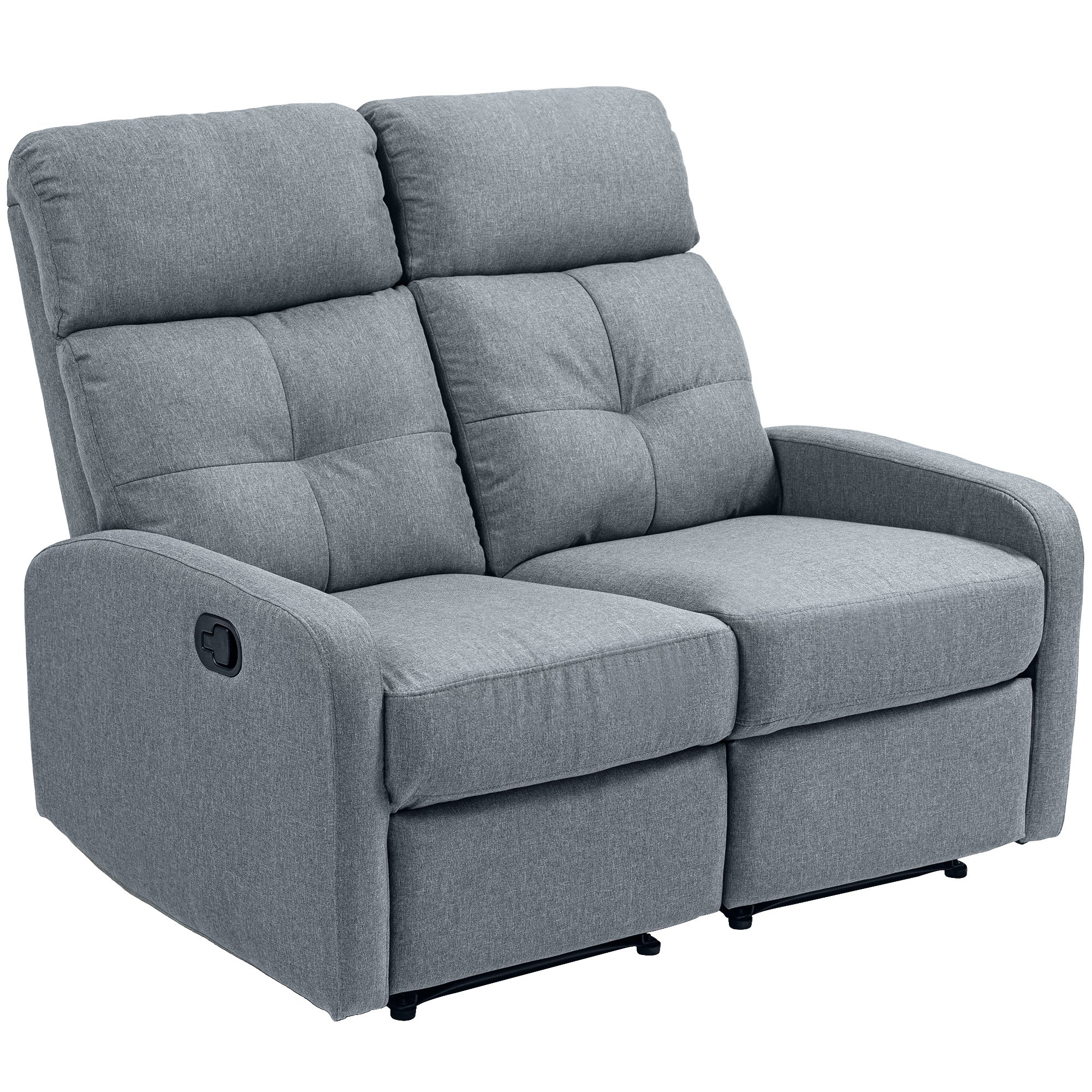 Sofá de 2 Lugares Reclinável 118x95x101 cm Cinzento