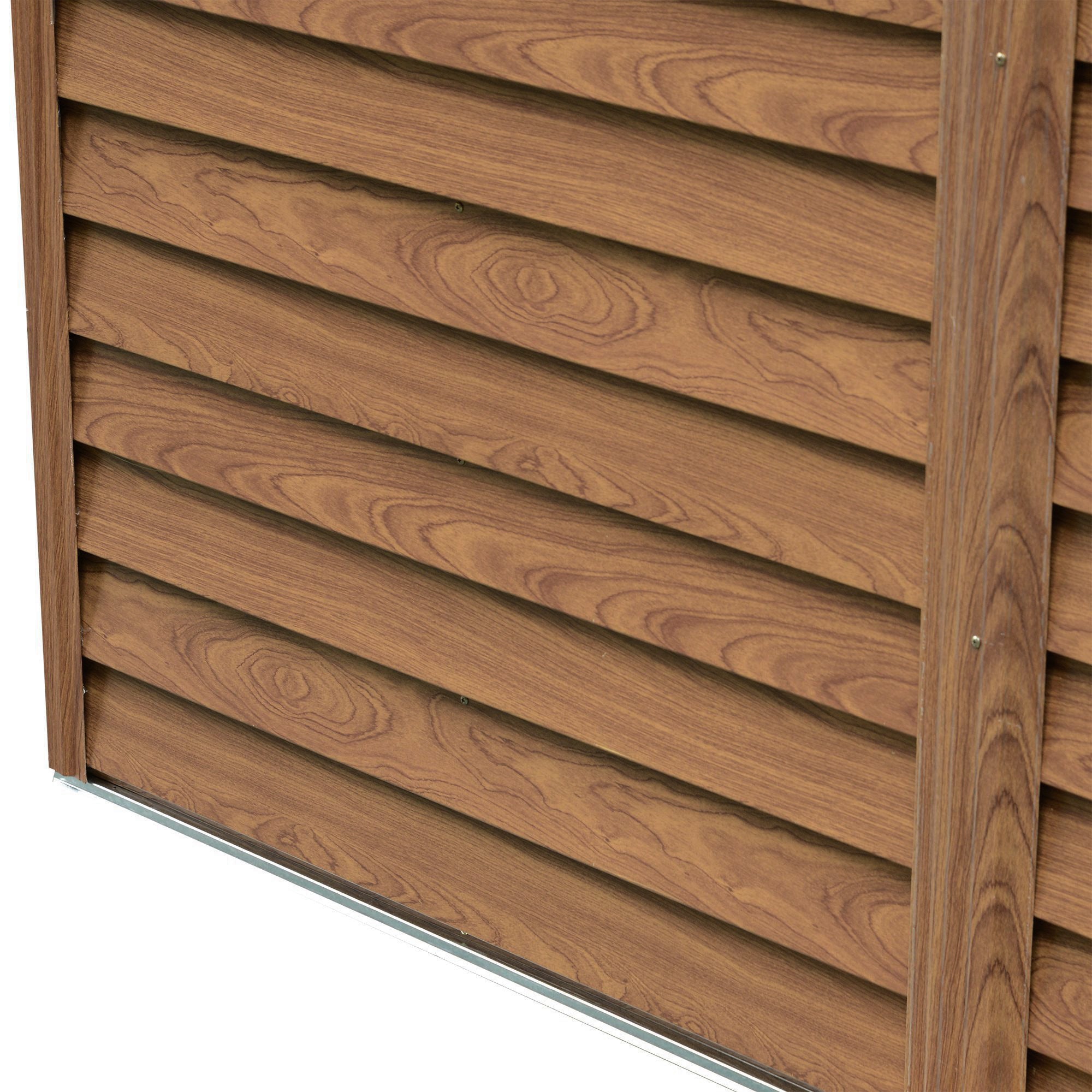 Abrigo de Jardim Metálico 152x235,7x208,7 cm - Madeira e Marrom