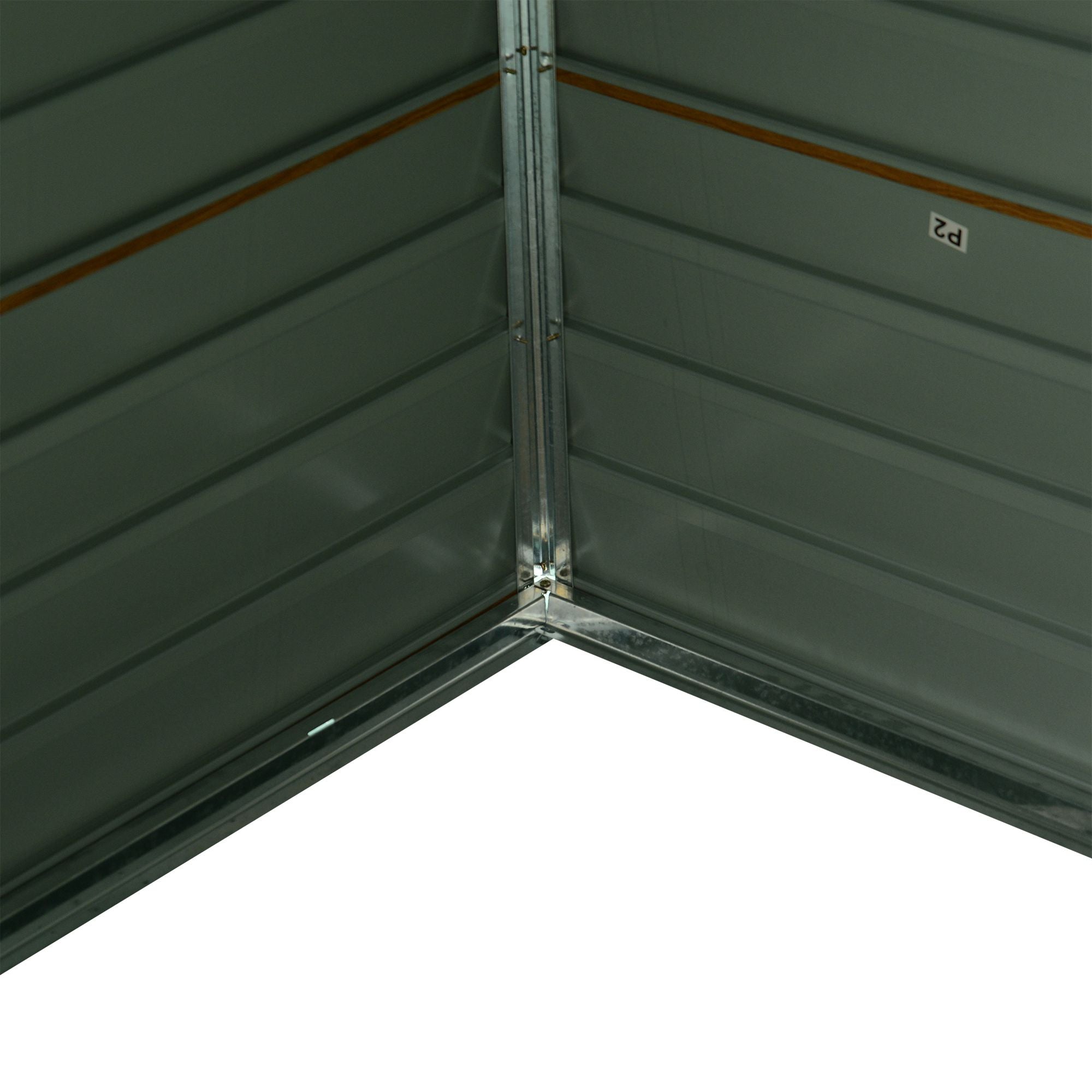 Abrigo de Jardim Metálico 152x235,7x208,7 cm - Madeira e Marrom