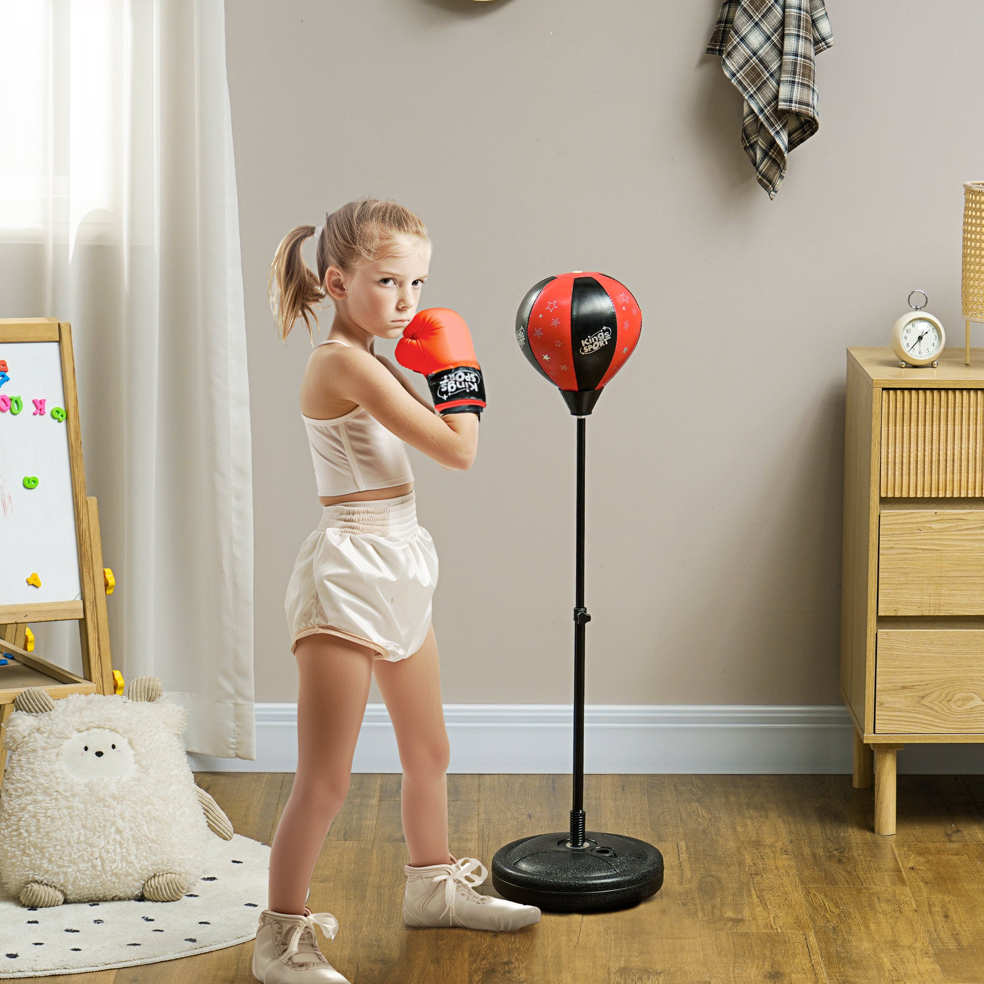 Kit de Boxe Infantil Vermelho Ø26x68-102 cm