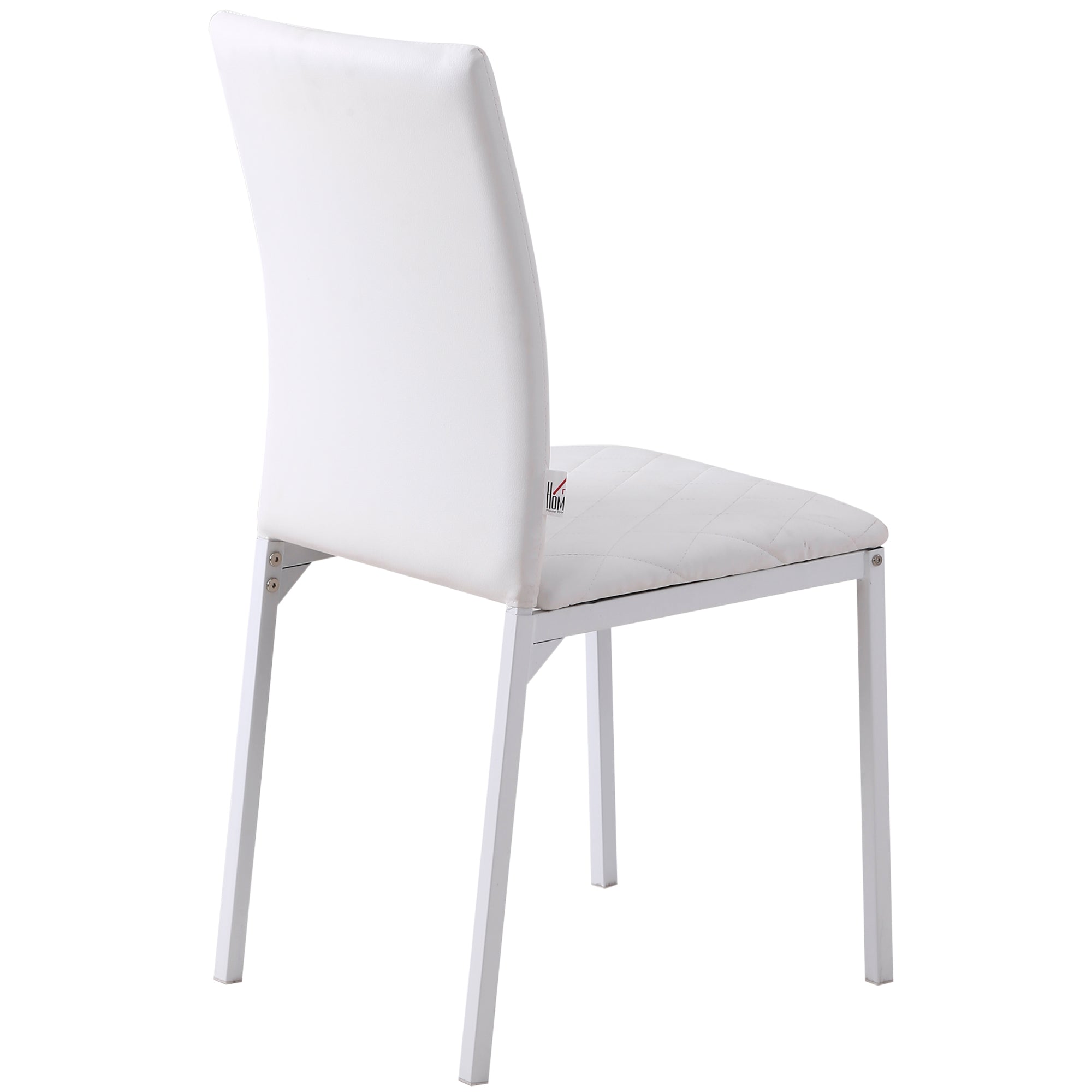 Conjunto de Cadeiras Estofadas – 41x50x91cm – Branco – Couro Sintético e Metal