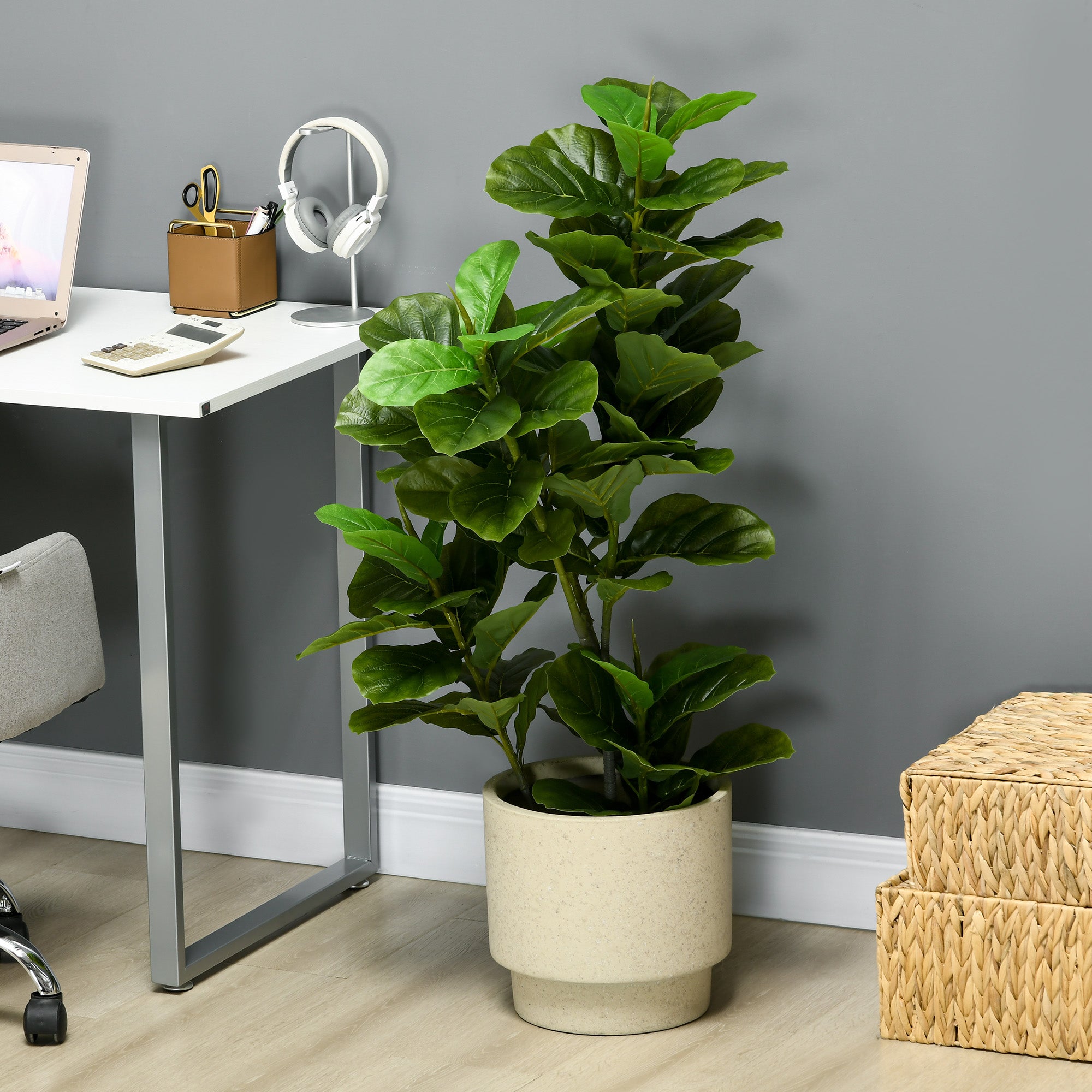 Conjunto de Plantas Artificiais – 110 cm – Verde – Plástico PEVA