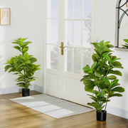 Conjunto de Plantas Artificiais – 110 cm – Verde – Plástico PEVA
