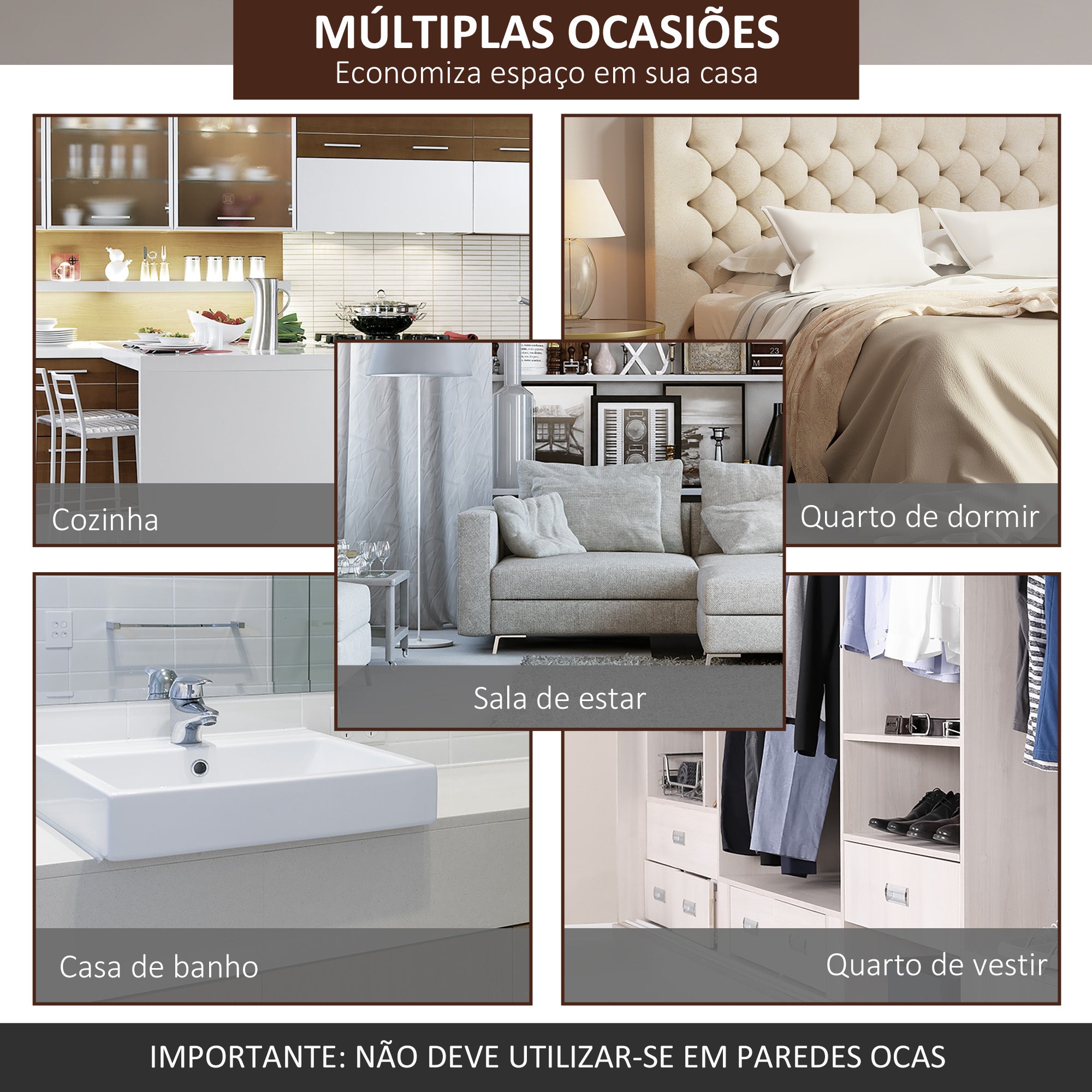 Kit de Ferragens para Porta de Correr 200 cm Marrom