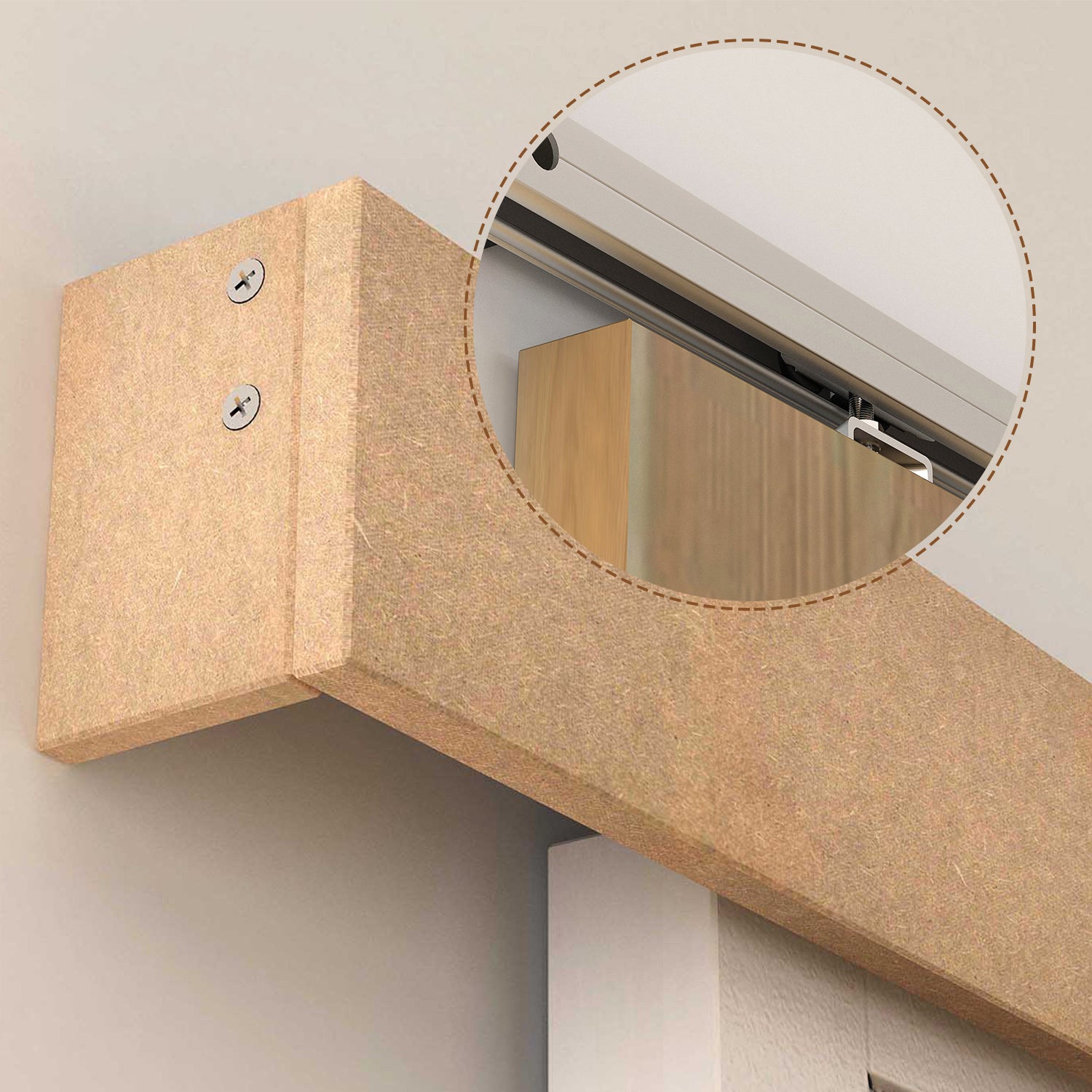 Kit de Ferragens para Porta de Correr 200 cm Marrom