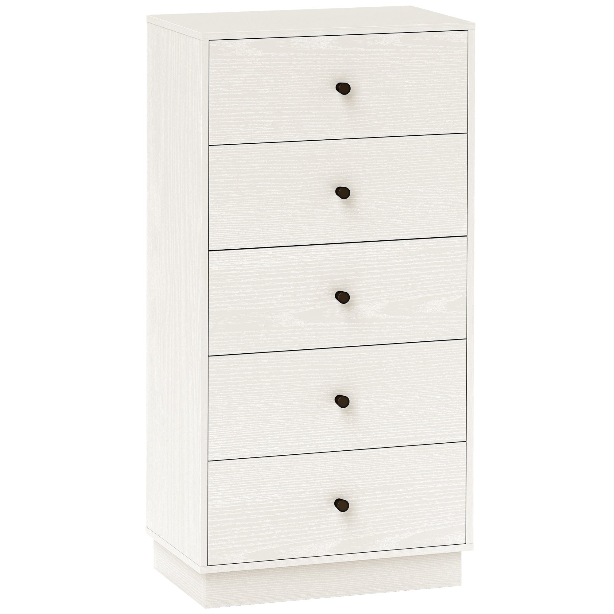 Cómoda Estreita com 5 Gavetas 47x29x95 cm - Branco
