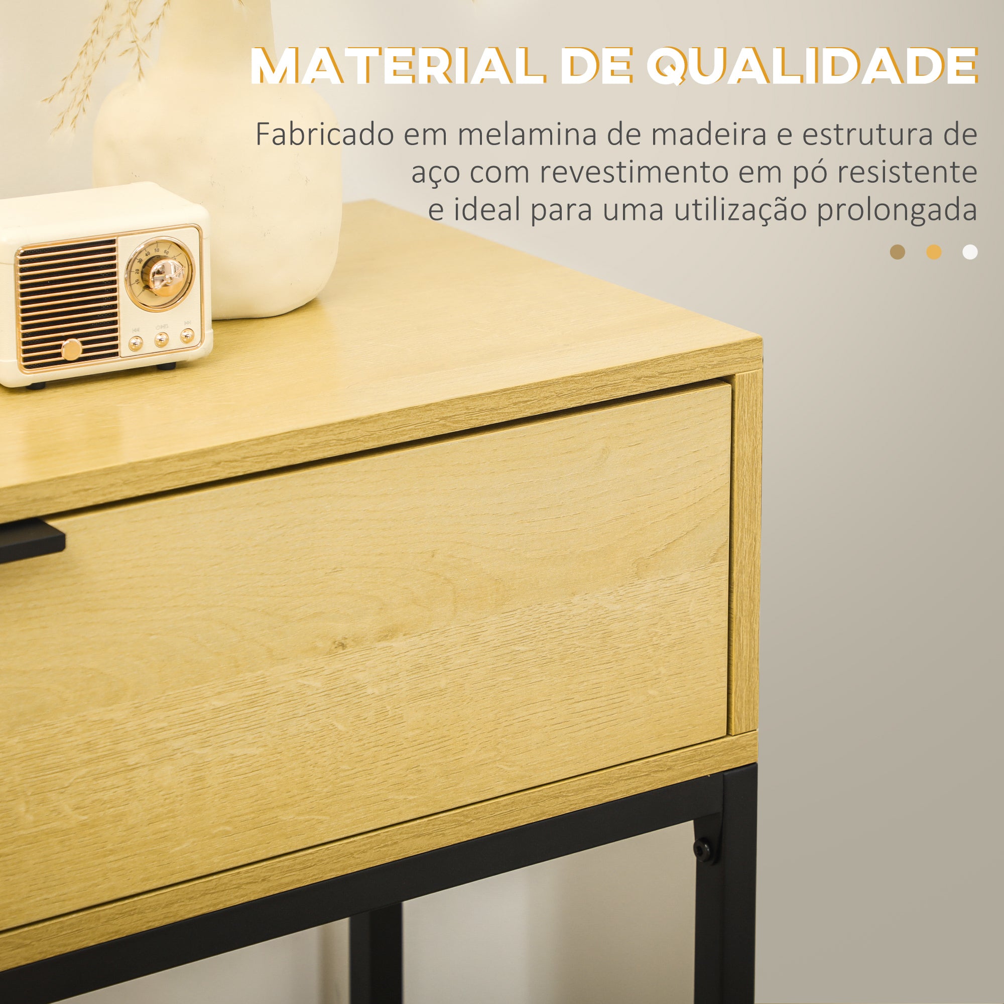 Mesa Consola Moderna 80x30x76 cm Cor de Madeira Natural