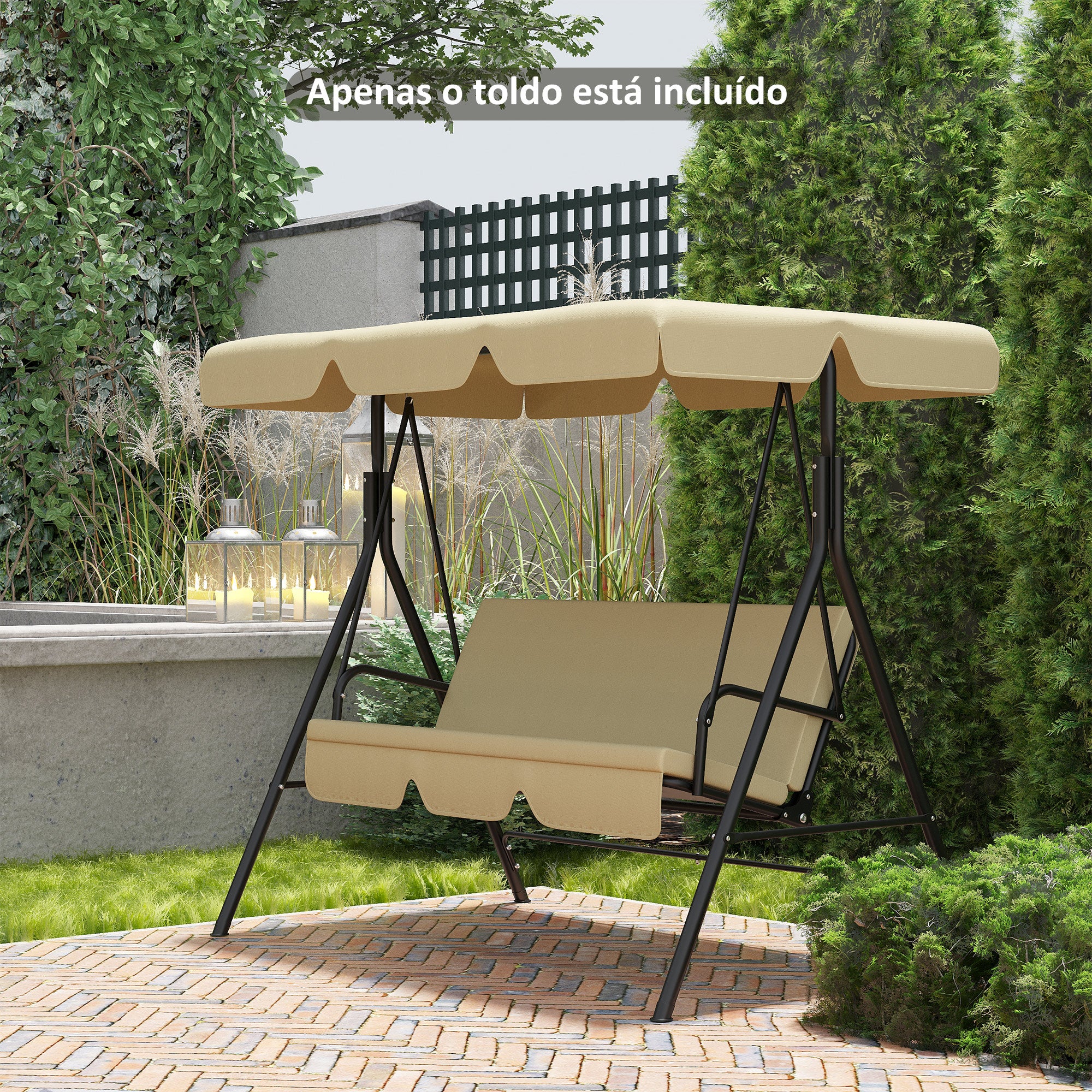 Toldo de Substituição para Baloiços 156x117x15 cm - Cor Bege
