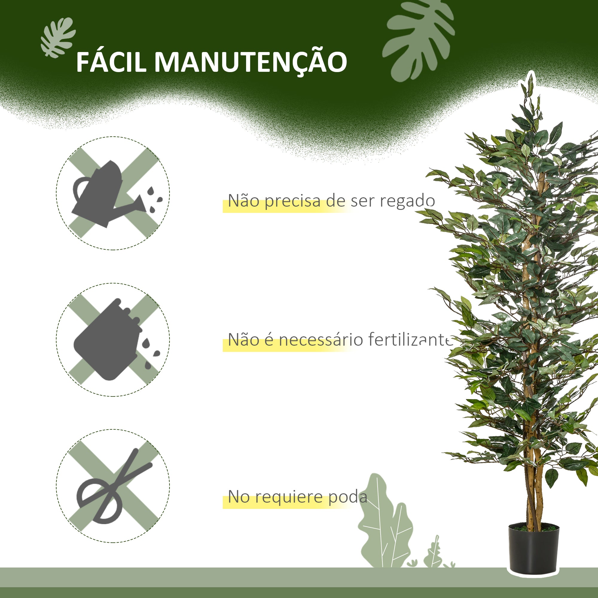 Planta Artificial – 150 cm – Verde – Plástico