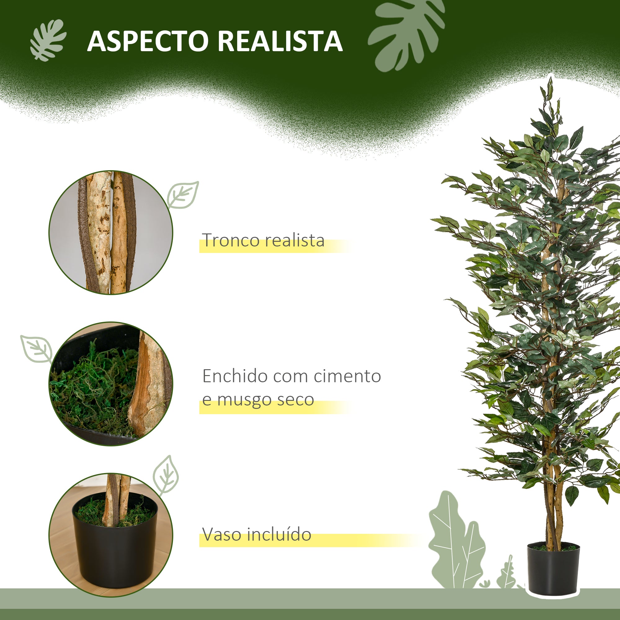 Planta Artificial – 150 cm – Verde – Plástico