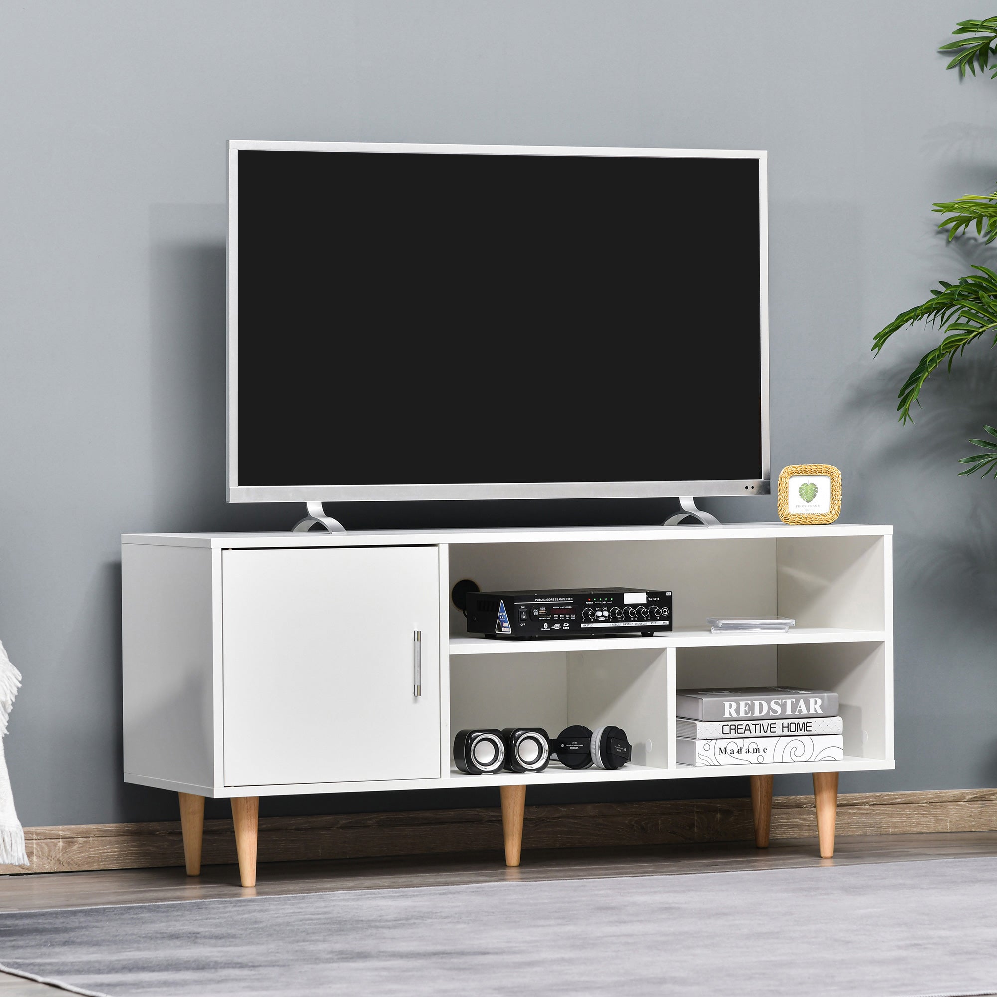 Móvel de TV Moderno 120x40x55cm Branco