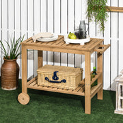 Carrinho de Madeira – 95x47x74 cm – Cor de Madeira Natural