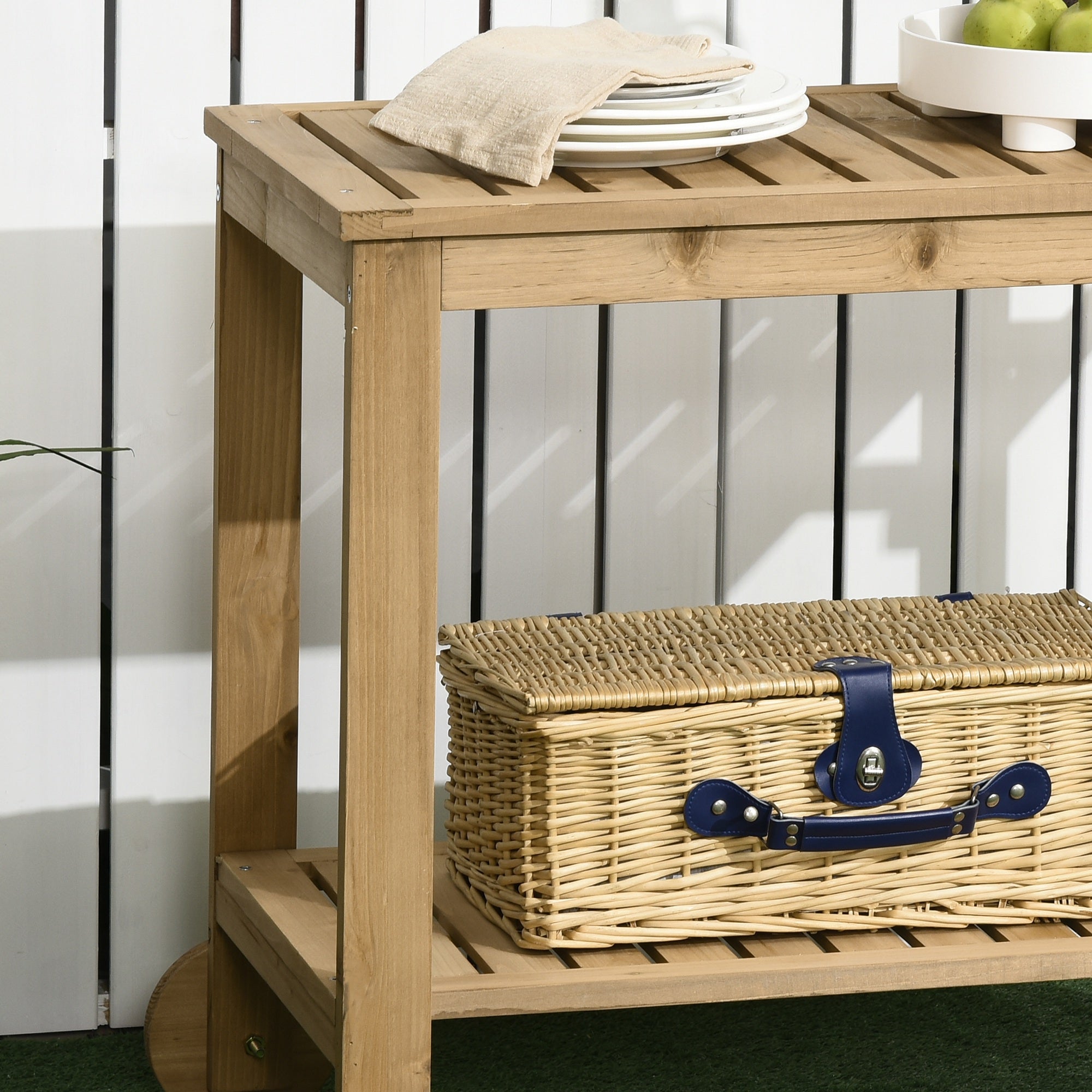 Carrinho de Madeira – 95x47x74 cm – Cor de Madeira Natural