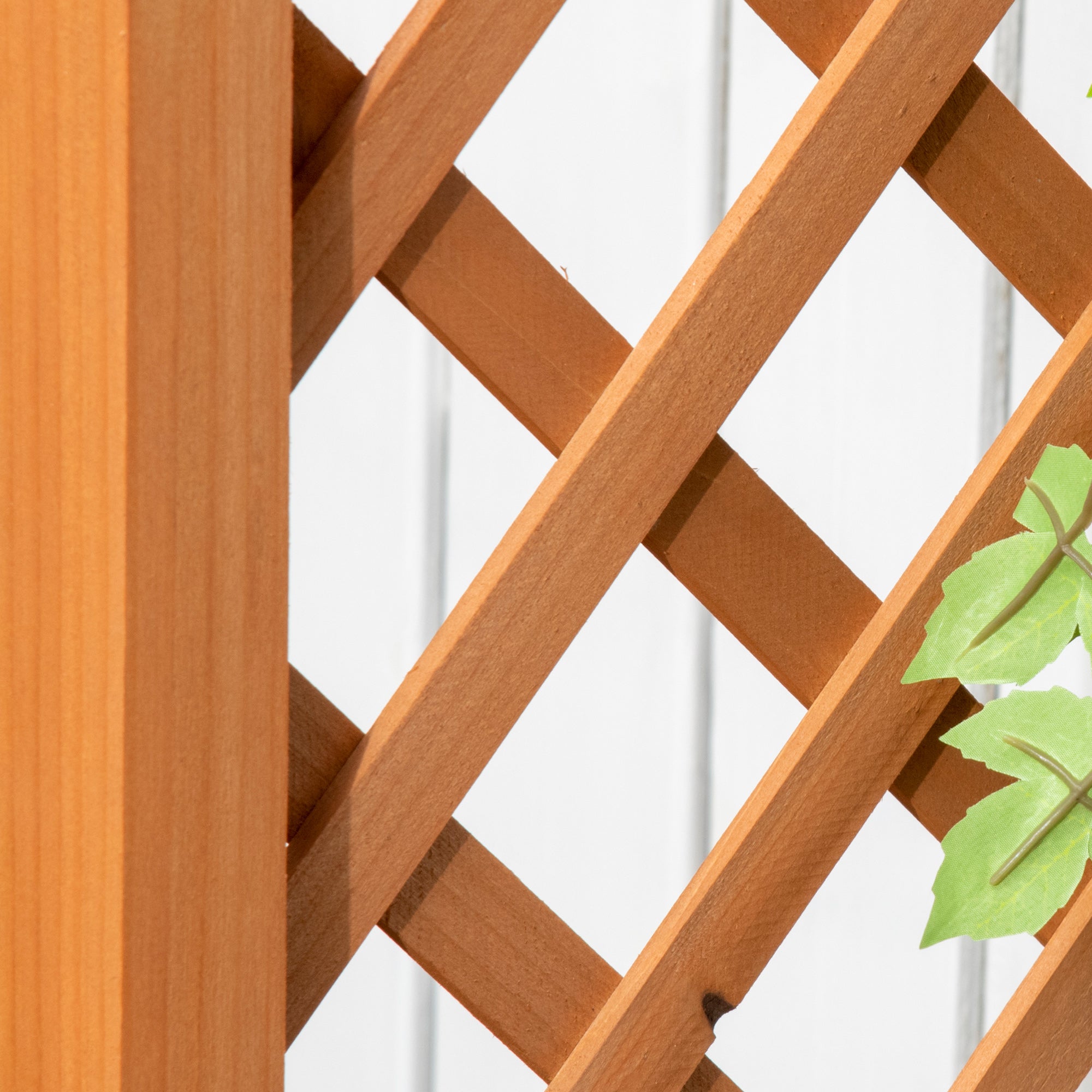 Floreira com Treliça em Forma de Arco – 83x36x153cm – Cor de Madeira Natural – Madeira