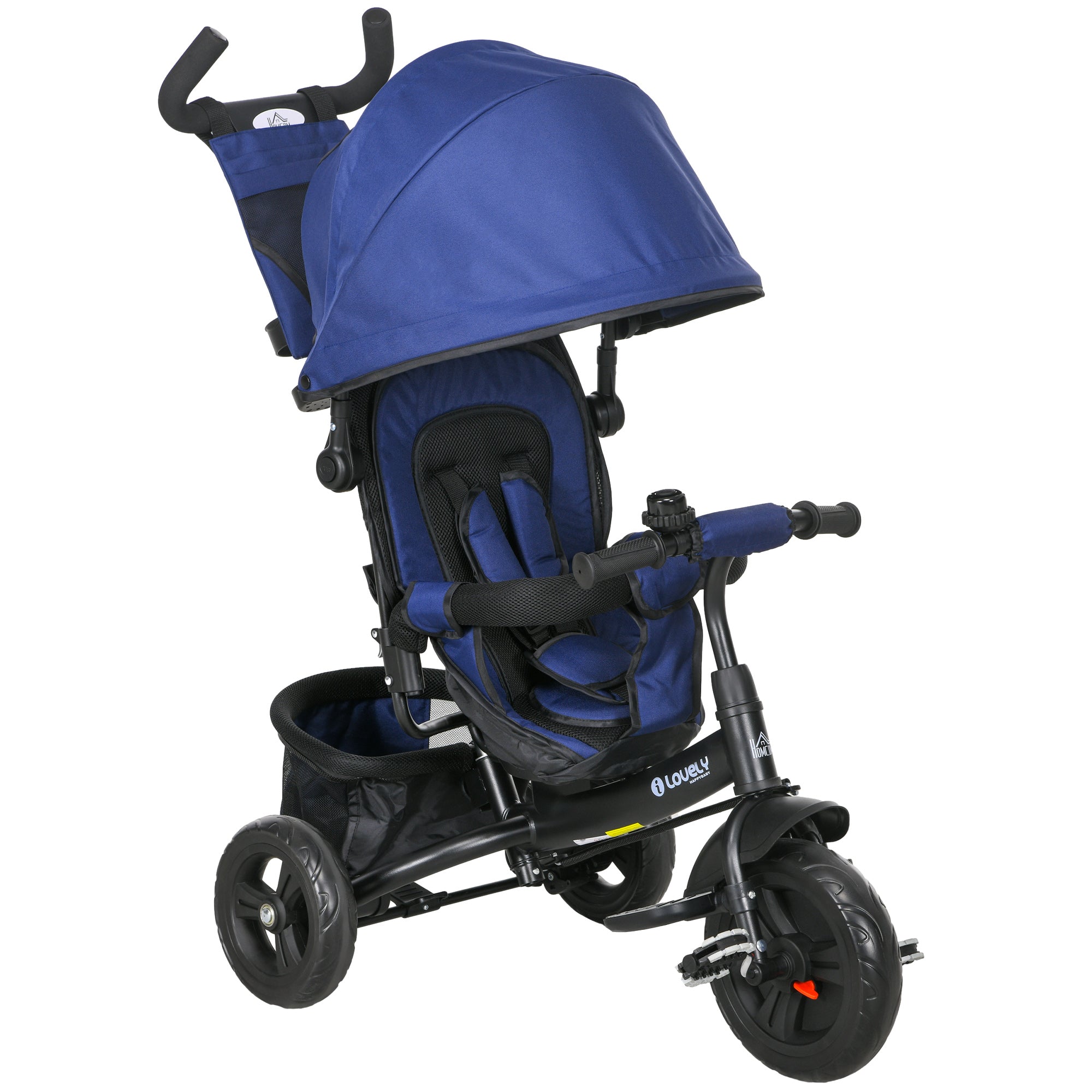 Triciclo Evolutivo 2 em 1 para Crianças +12 Meses - Azul Marrinho 102x49x102 cm