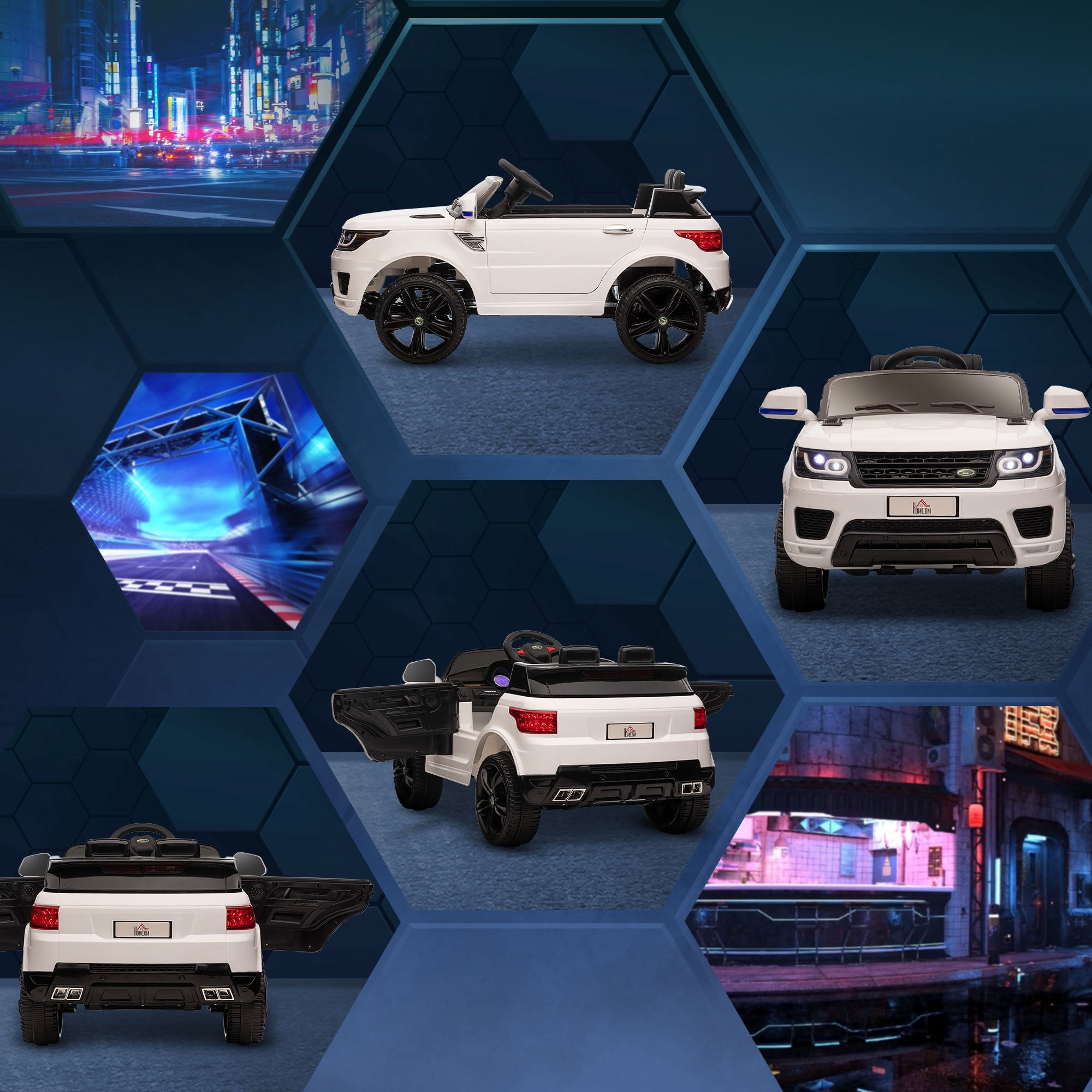 Carro Elétrico SUV para Crianças Branco 110x68x52 cm