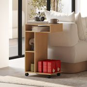 Mesa Auxiliar – 40x30x69 cm – Cor de Madeira Natural – Melamina