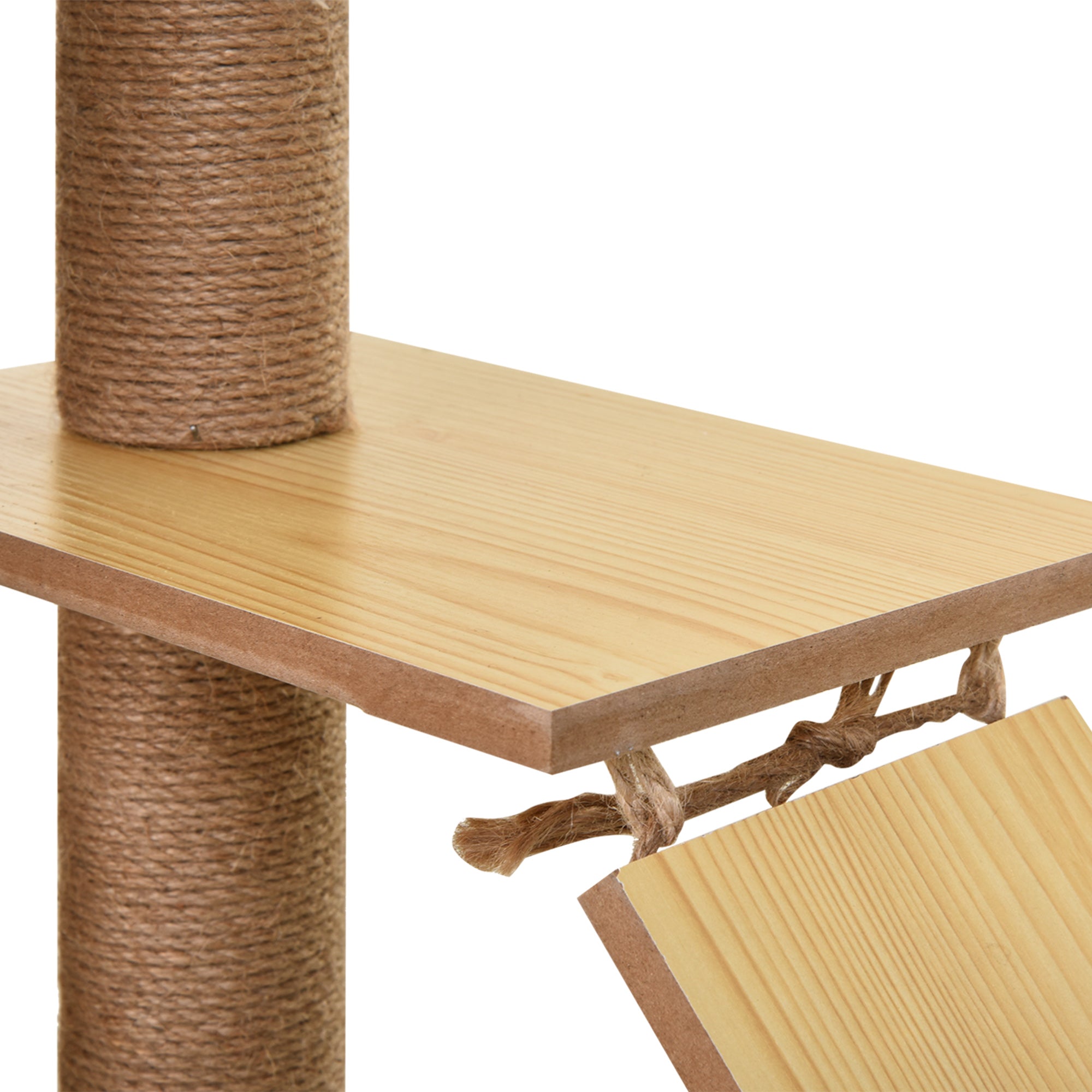 Arranhador para Gatos Altura 130 cm - Madeira, Bege e Marrom