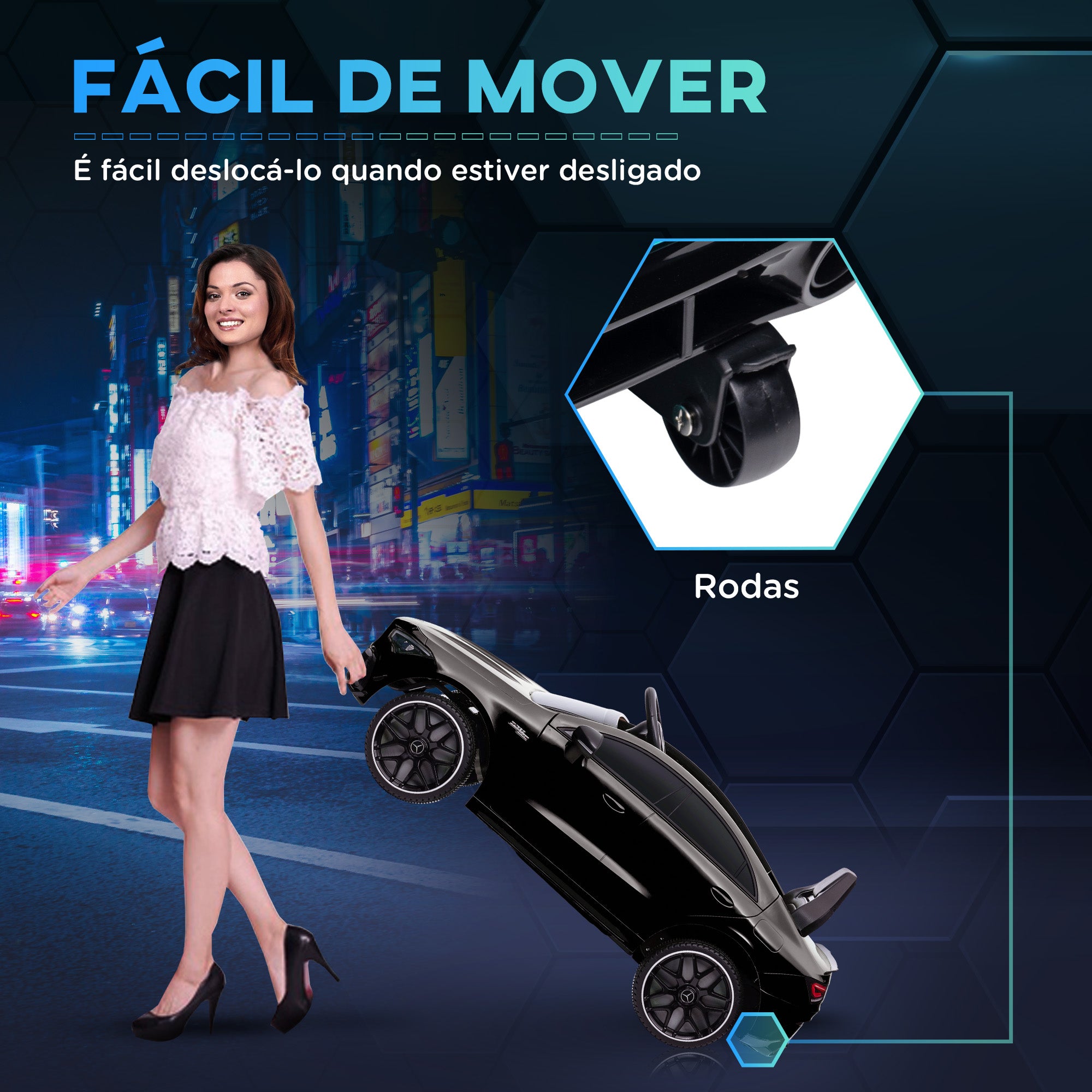 Carro Elétrico Infantil Preto 110x61x45 cm com Licença Mercedes AMG CLA 45