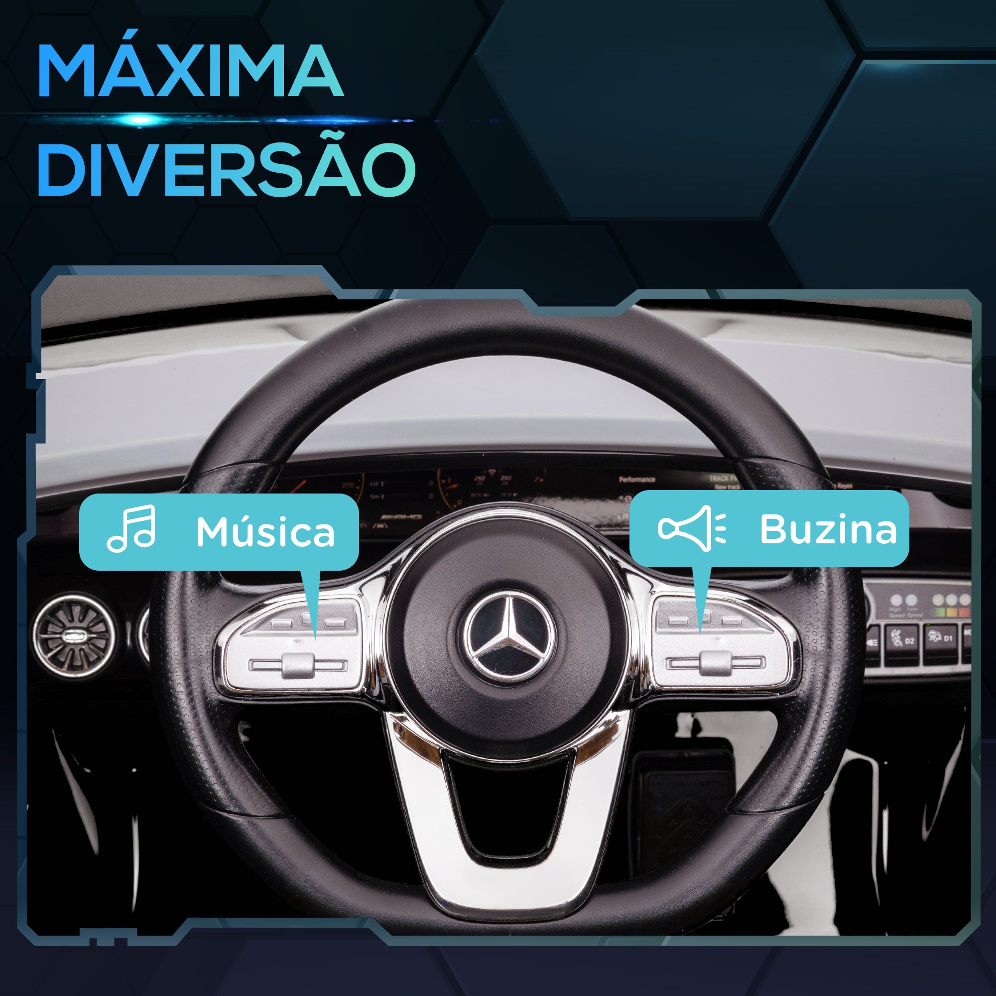Carro Elétrico Infantil Preto 110x61x45 cm com Licença Mercedes AMG CLA 45