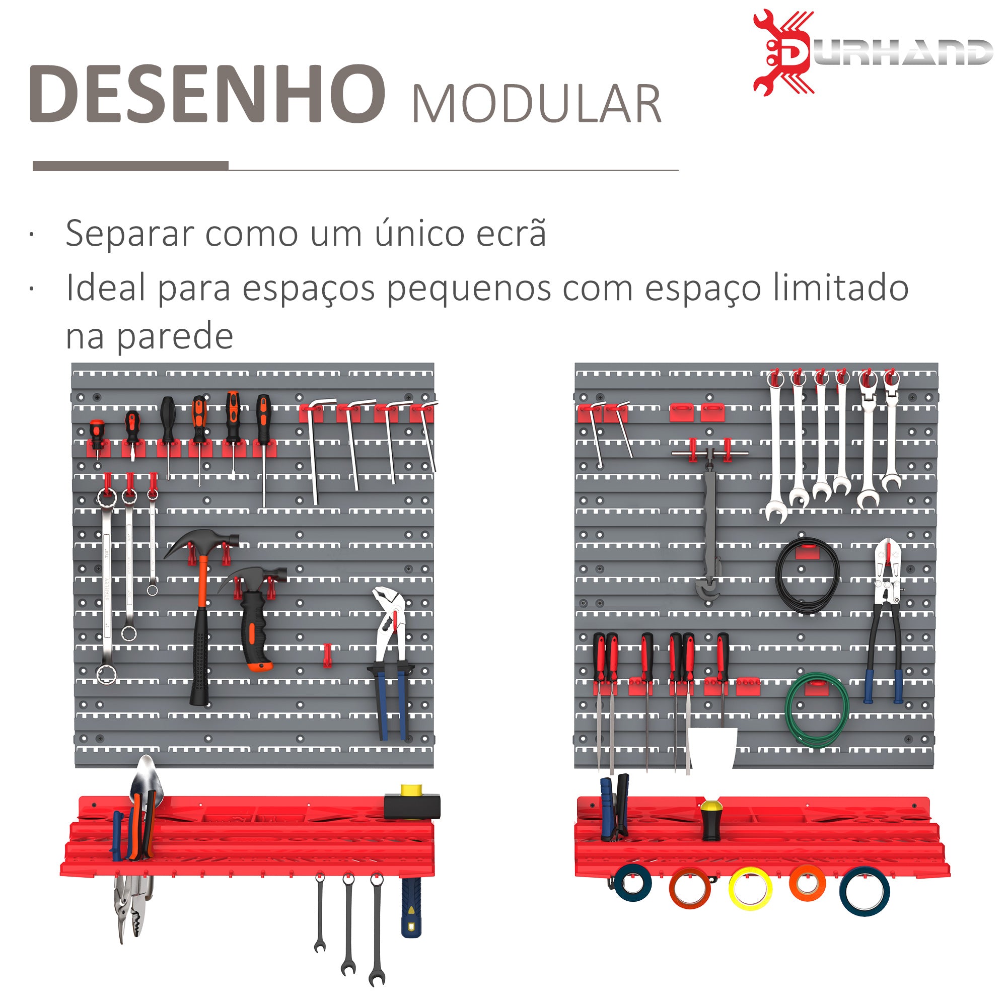 Estante de Parede – 95,5x23x53,5cm – Cinza e Vermelho – Polipropileno