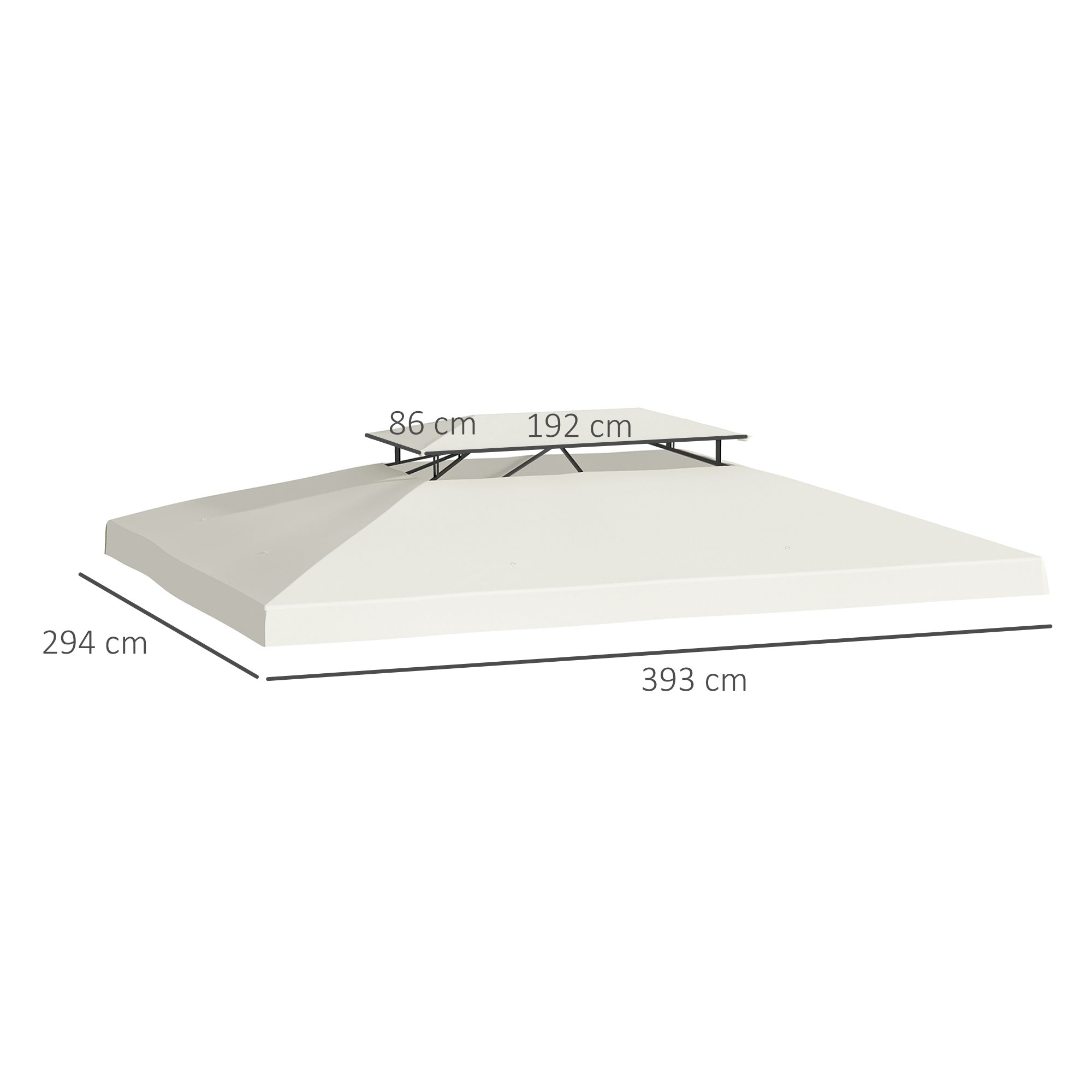 Toldo de Substituição Bege 393x294cm para Pérgola de Jardim