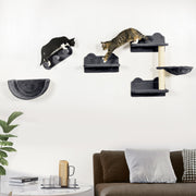 Conjunto de Prateleiras de Escalada para Gatos – 40x27,5x23,5 cm – Cinzento – Aglomerado de madeira