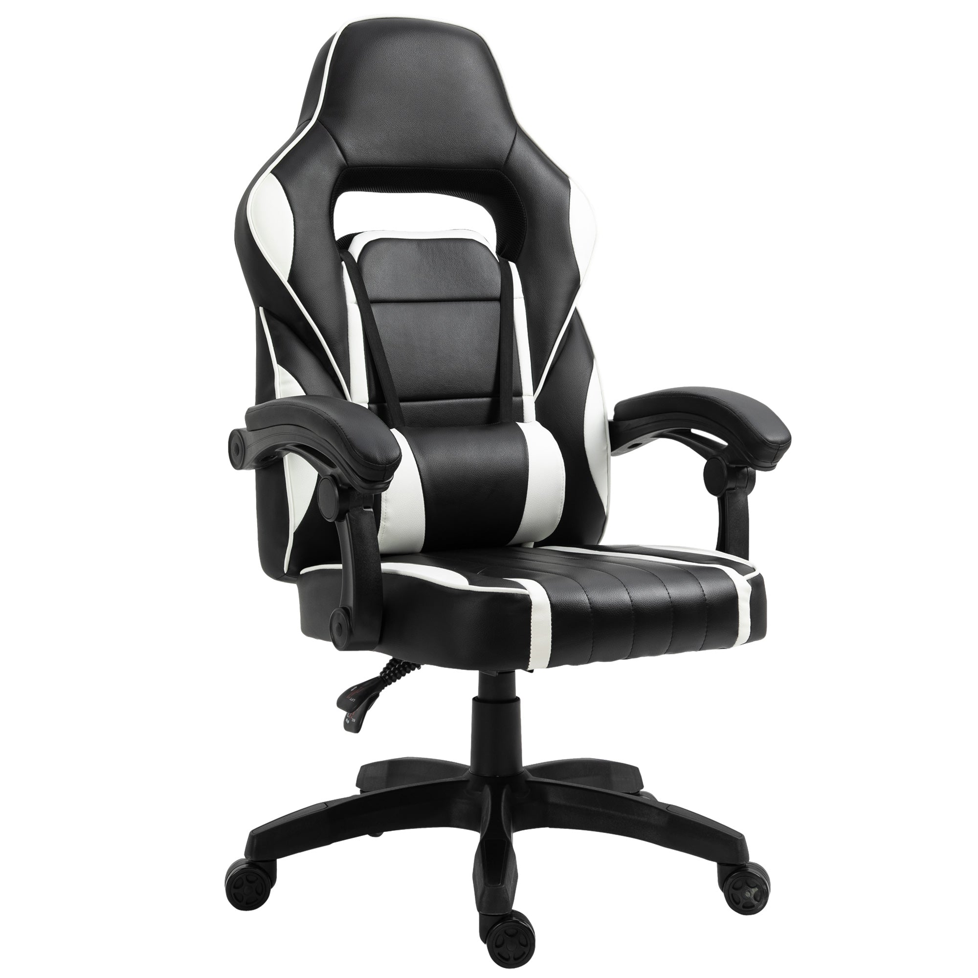Cadeira Gaming Giratória Reclinável Encosto Alto 64x69x119-129cm Preto e Branco