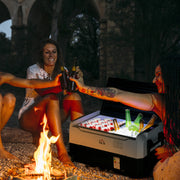 Geleira Elétrica Portátil 30,5L -20℃ a 20℃ 12 / 24V CC e 100-240V AC 72,6x39x37,3 cm Preto e Branco