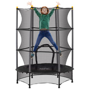 Trampolim Infantil Ø140x190 cm Preto - Diversão Segura para Crianças