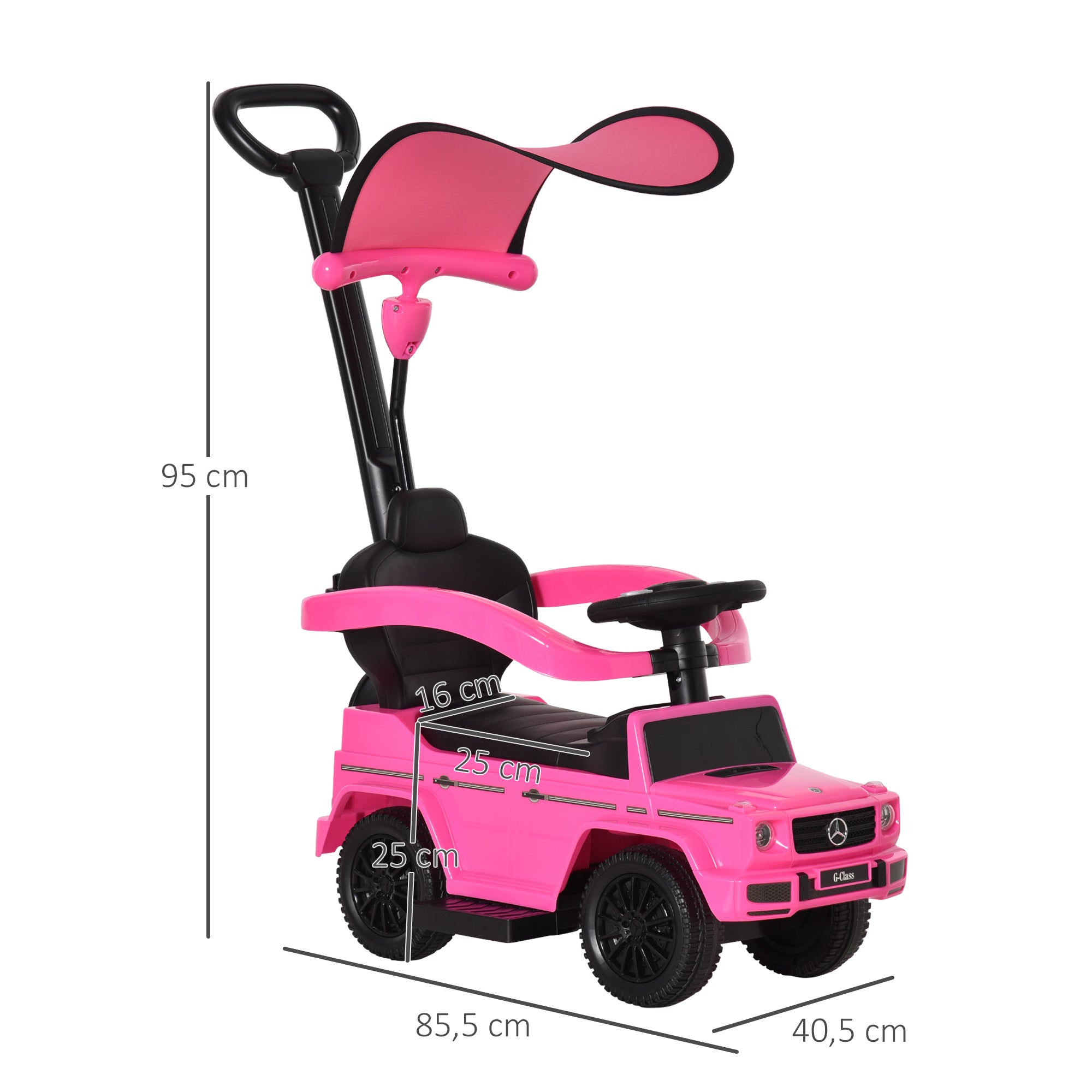 Carro Andador para Crianças 85,5x40,5x95 cm - Rosa
