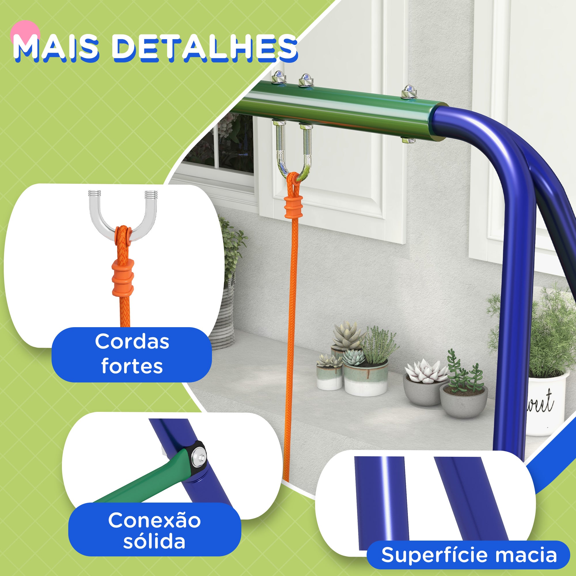 Baloiço Infantil Multicor 269x160x180 cm - Diversão Garantida para Crianças de 3-8 Anos