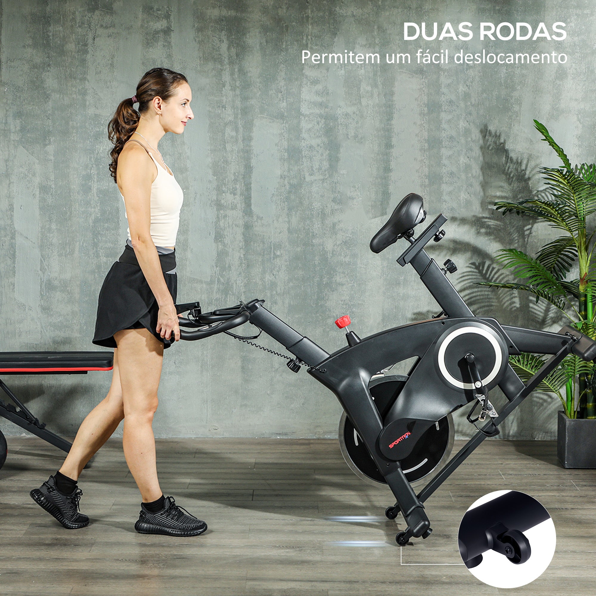 Bicicleta Estática Fitness – 108x53x111 cm – Preto – Aço
