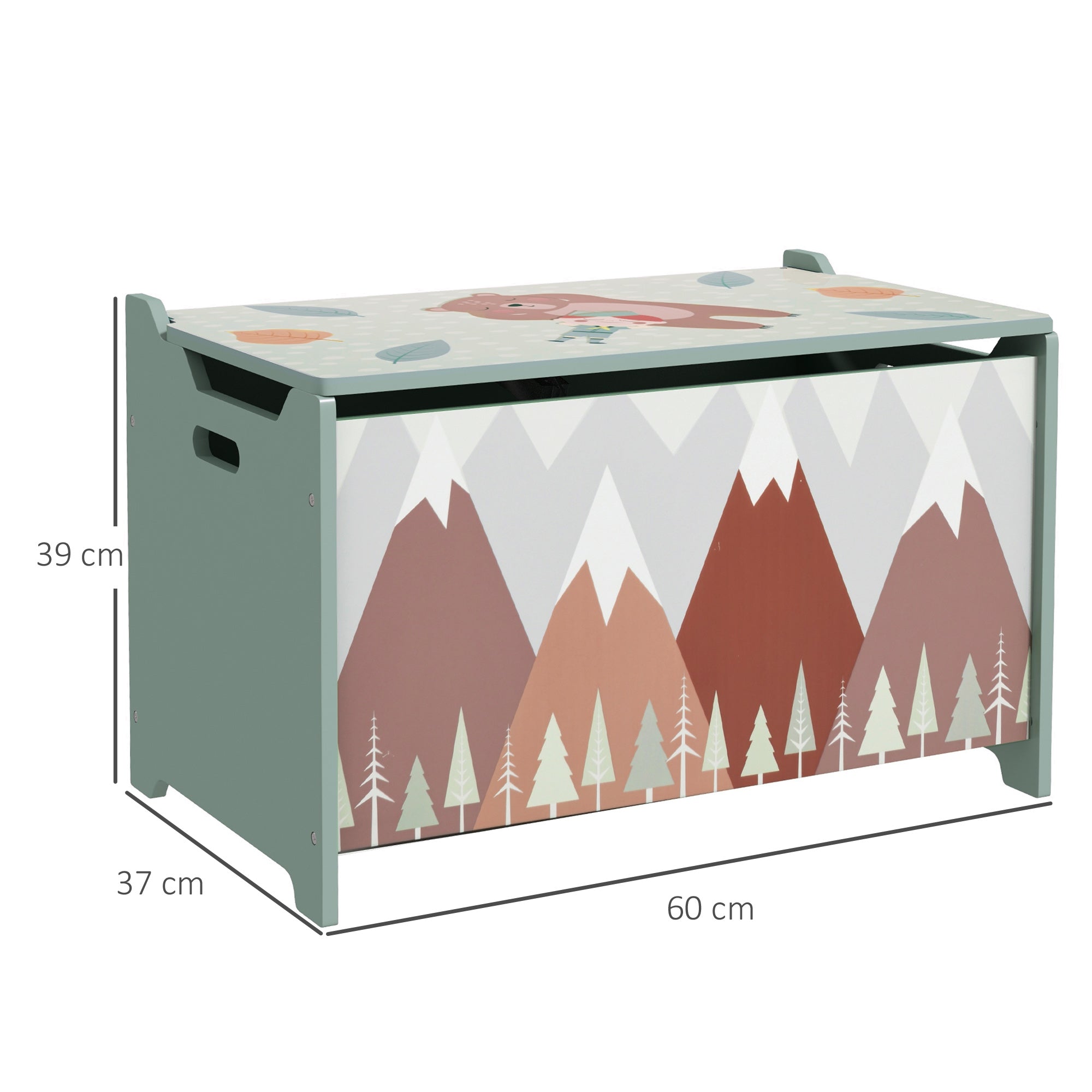 Baú Organizador de Brinquedos 60x37x39 cm - Verde