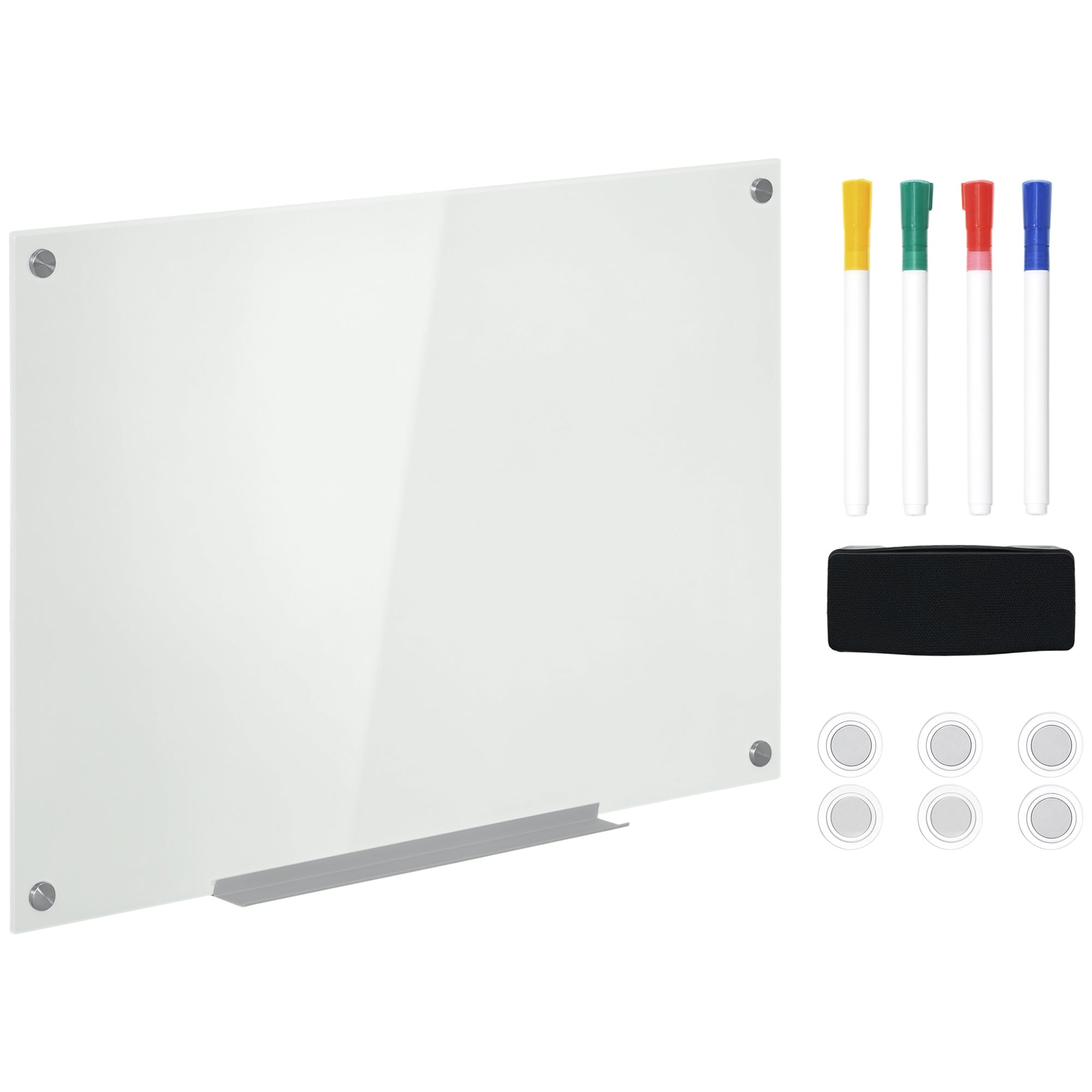 Quadro de Vidro Magnético 90x60x0,45 cm Branco