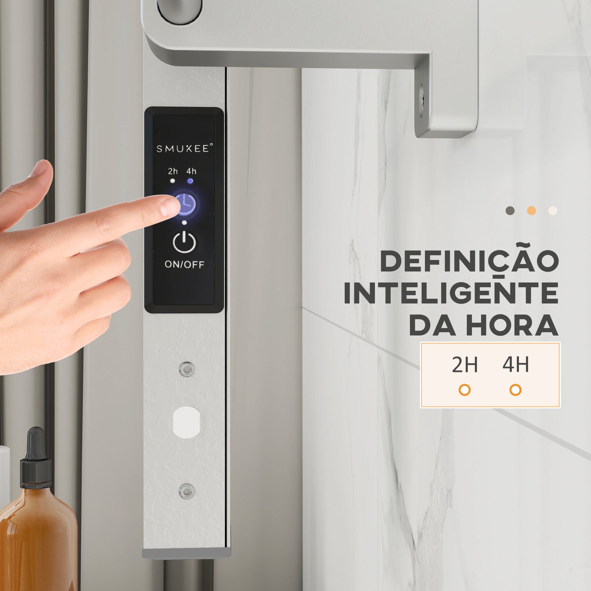 Aquecedor de Toalhas Elétrico 150W - Prata - Medidas 53x35x90 cm
