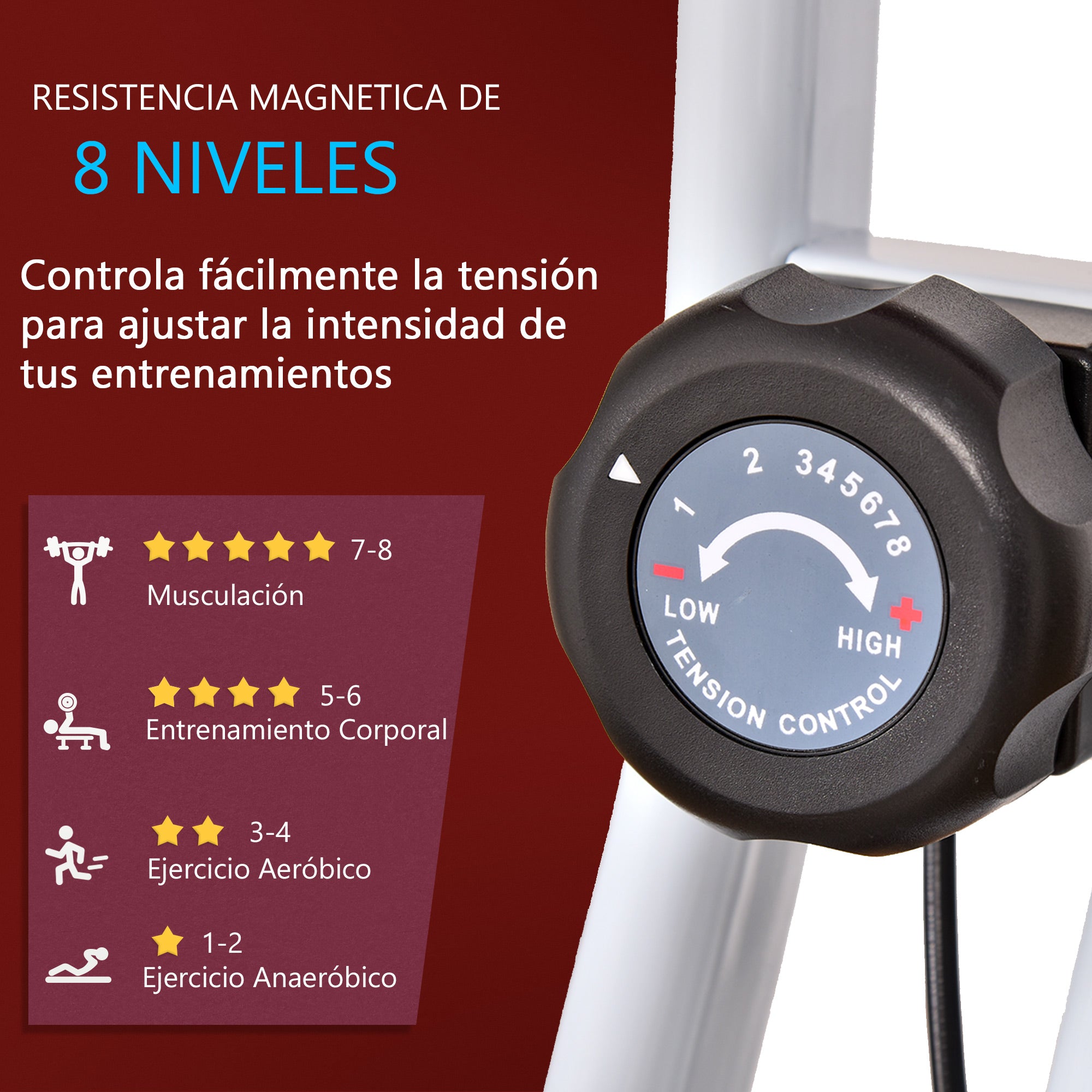 Bicicleta Ergométrica Profissional Dobrável Vertical 43x97x109 cm - Vermelho