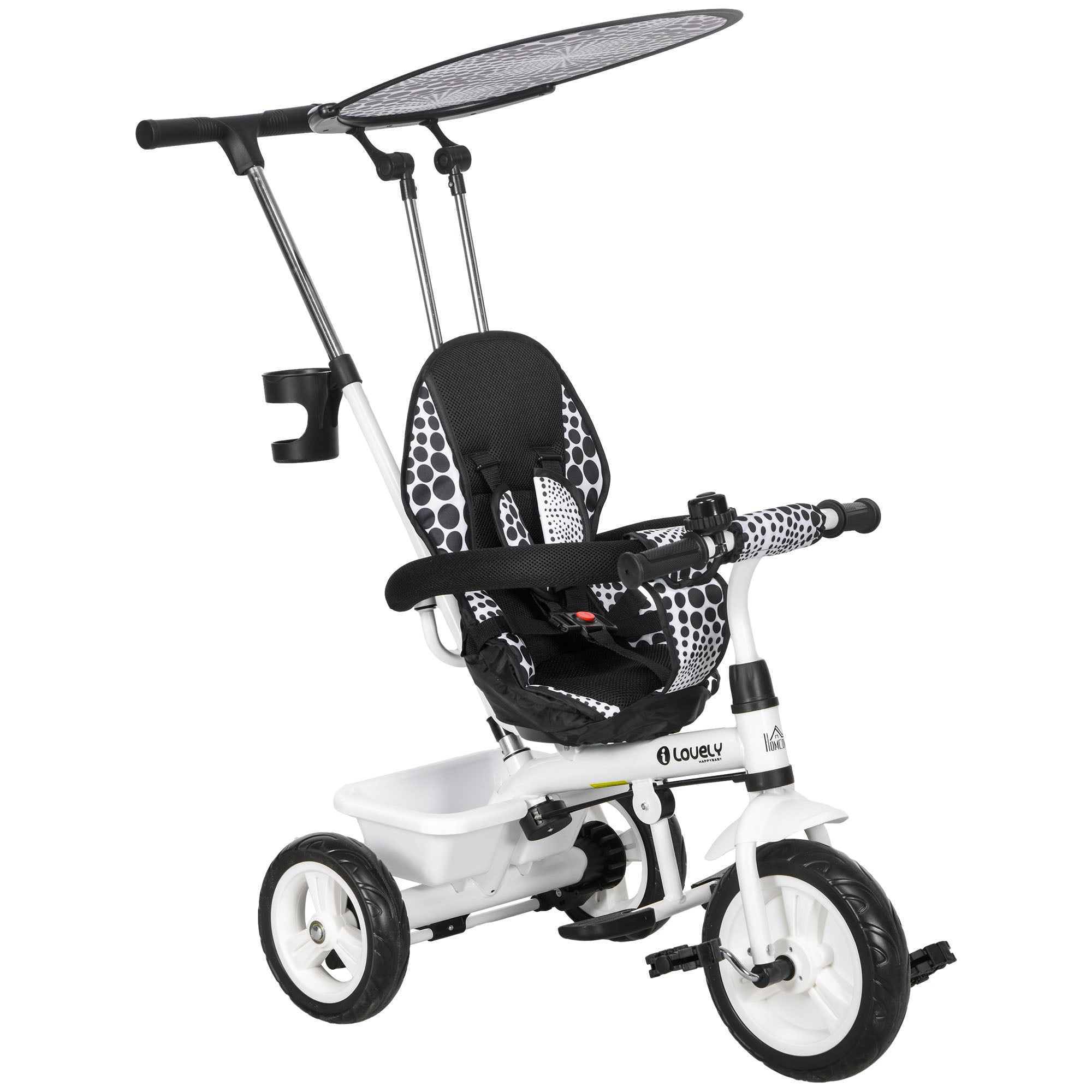 Triciclo Evolutivo para Crianças +12 Meses - Branco 105x47x98 cm