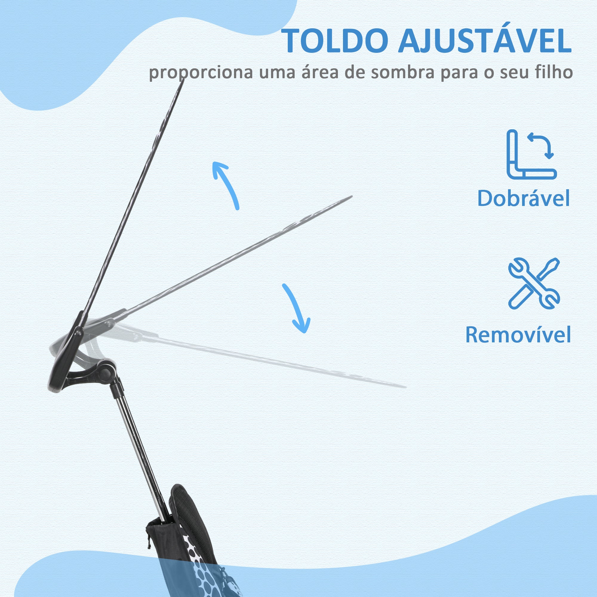 Triciclo Evolutivo para Crianças +12 Meses - Branco 105x47x98 cm