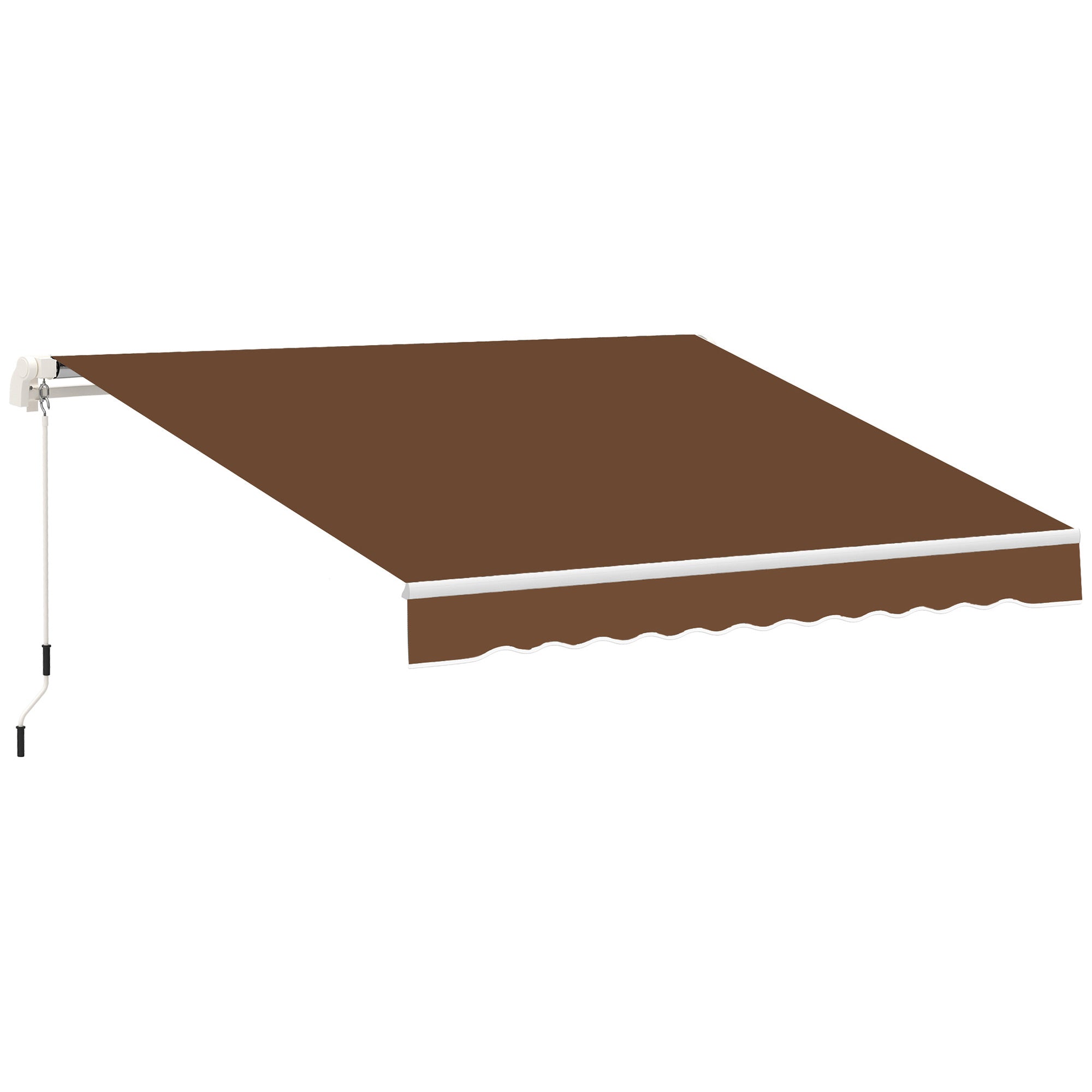 Toldo Manual Retrátil 295x245cm Cor Marrom - Proteção Solar para Janela e Porta