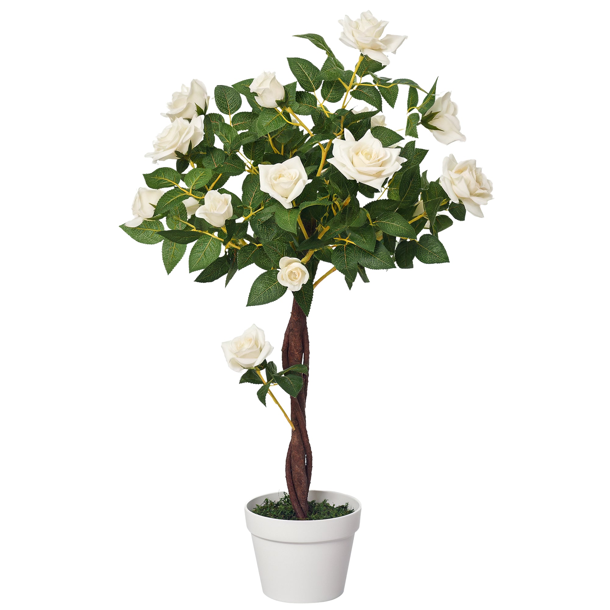 Planta Artificial de 90 cm Branco e Verde Realista com 21 Flores e 350 Folhas